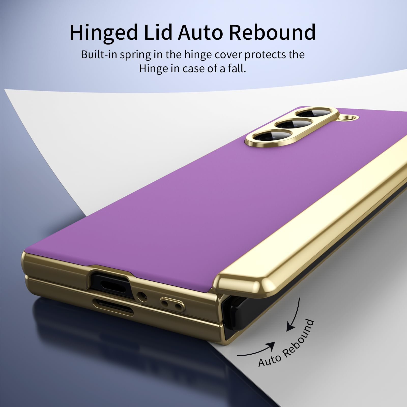 COQUE Funda para Samsung Galaxy Z Fold 6 z [Protector de Pantalla], [Cubierta de Bisagra] [Diseño Delgado] Funda Plegable Esmerilada Galvanizada para Samsung Galaxy Z Fold 6-fioletowy