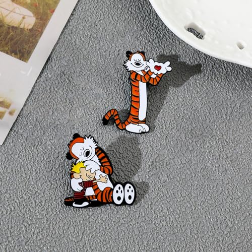 Image of Cute Enamel Pins Cartoon Lapel Pin Brooch Badge for Backpack Jackets Funny Tiger Pins for Gift Anime Enamel Pin for Clothing Hat Decoration