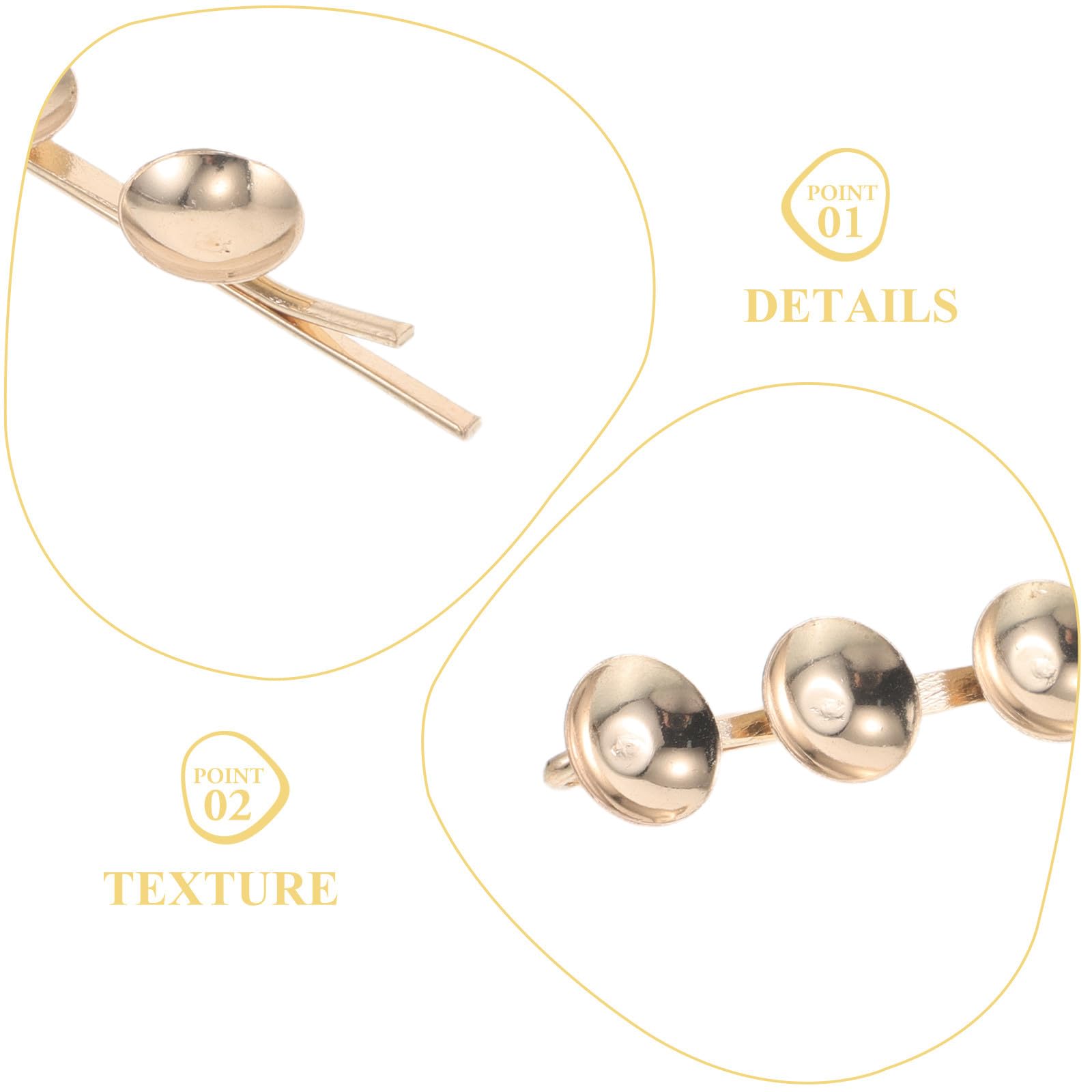 100 forcine per capelli con vassoi con castone: forcine per capelli con base a castone - vuote con base a per accessori per fai da te