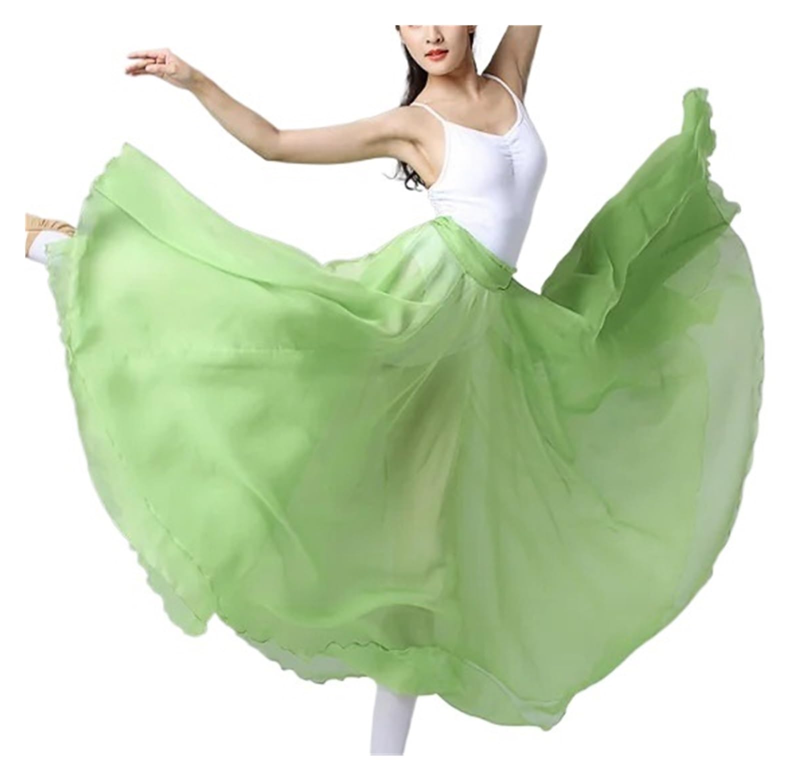 Falda Swing Grande,Falda Swing Larga Bailarina， Falda de Gasa for práctica de Ballet romántica for niñas Adultas