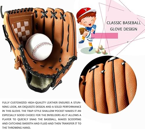 Miniatura 6 de Guante de béisbol, guante de sóftbol, guante de mano izquierda, guante de béisbol para hombres adultos y jóvenes, para practicar, entrenamiento,