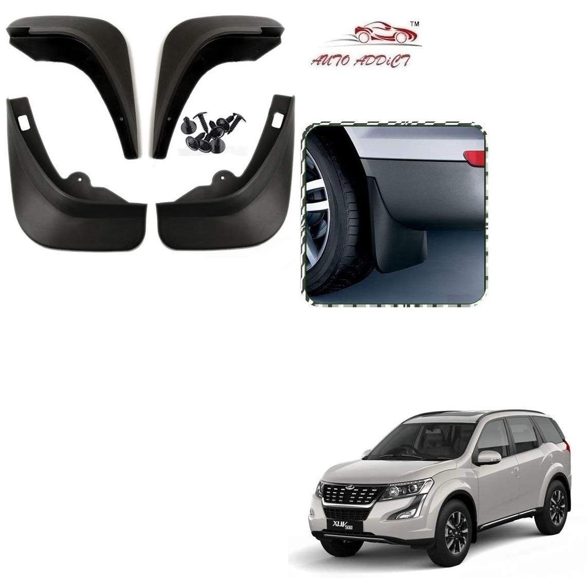 Auto Addict Car Mud Flaps O.E Type Mud Guard Set of 4 pcs for Mahindra XUV 500-image-33