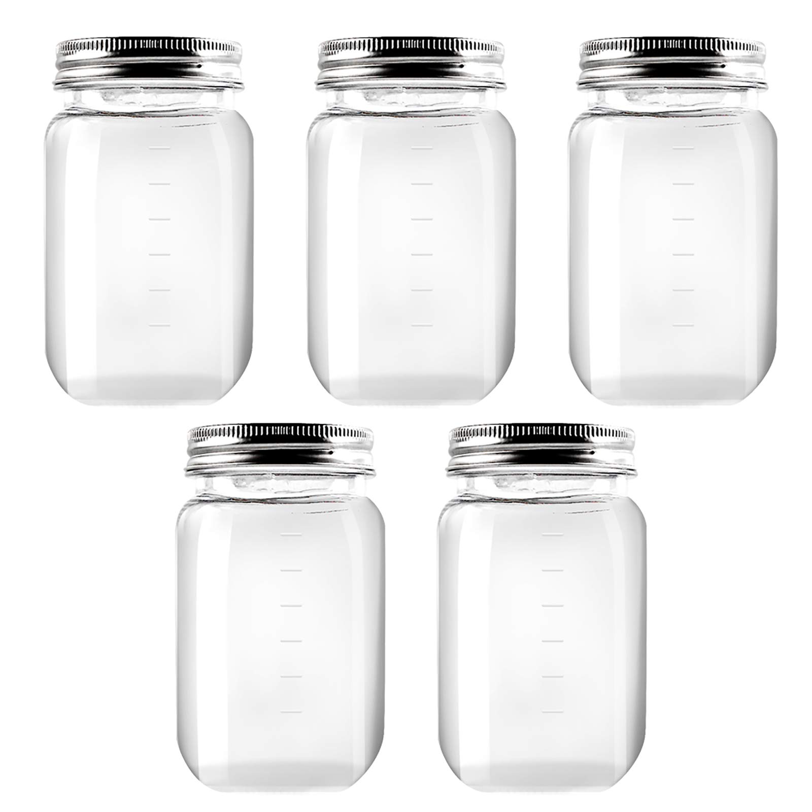 Download Amazon Com Novelinks 16 Ounce Clear Plastic Jars Containers With Screw On Lids Refillable Round Empty Plastic Slime Storage Containers For Kitchen Household Storage Bpa Free 5 Pack Kitchen Dining