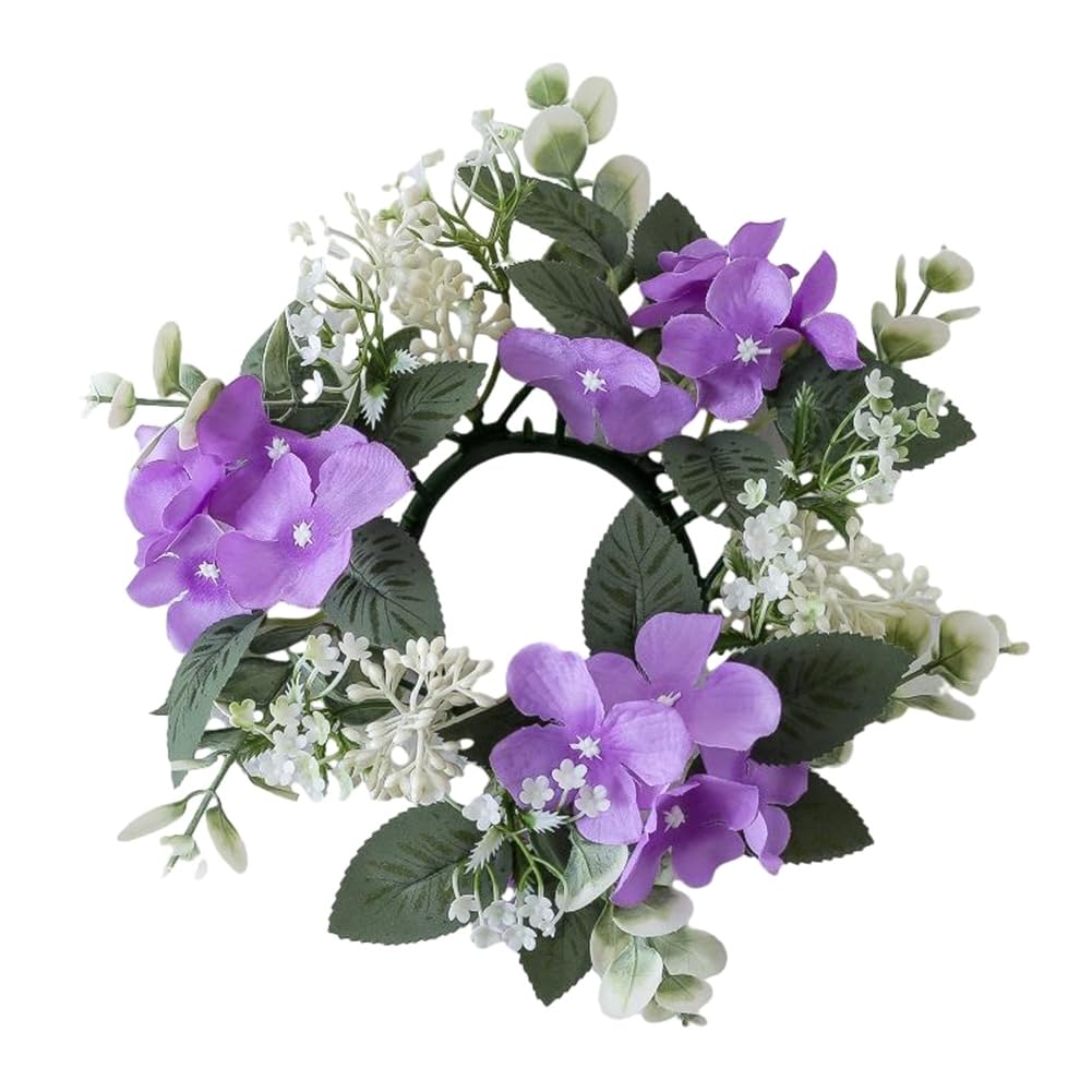 CTRLZS Wedding Candlestick Wreath Artificial Flower Plants Candle Aromatherapy Ring Holder Table Centerpiece Decoration