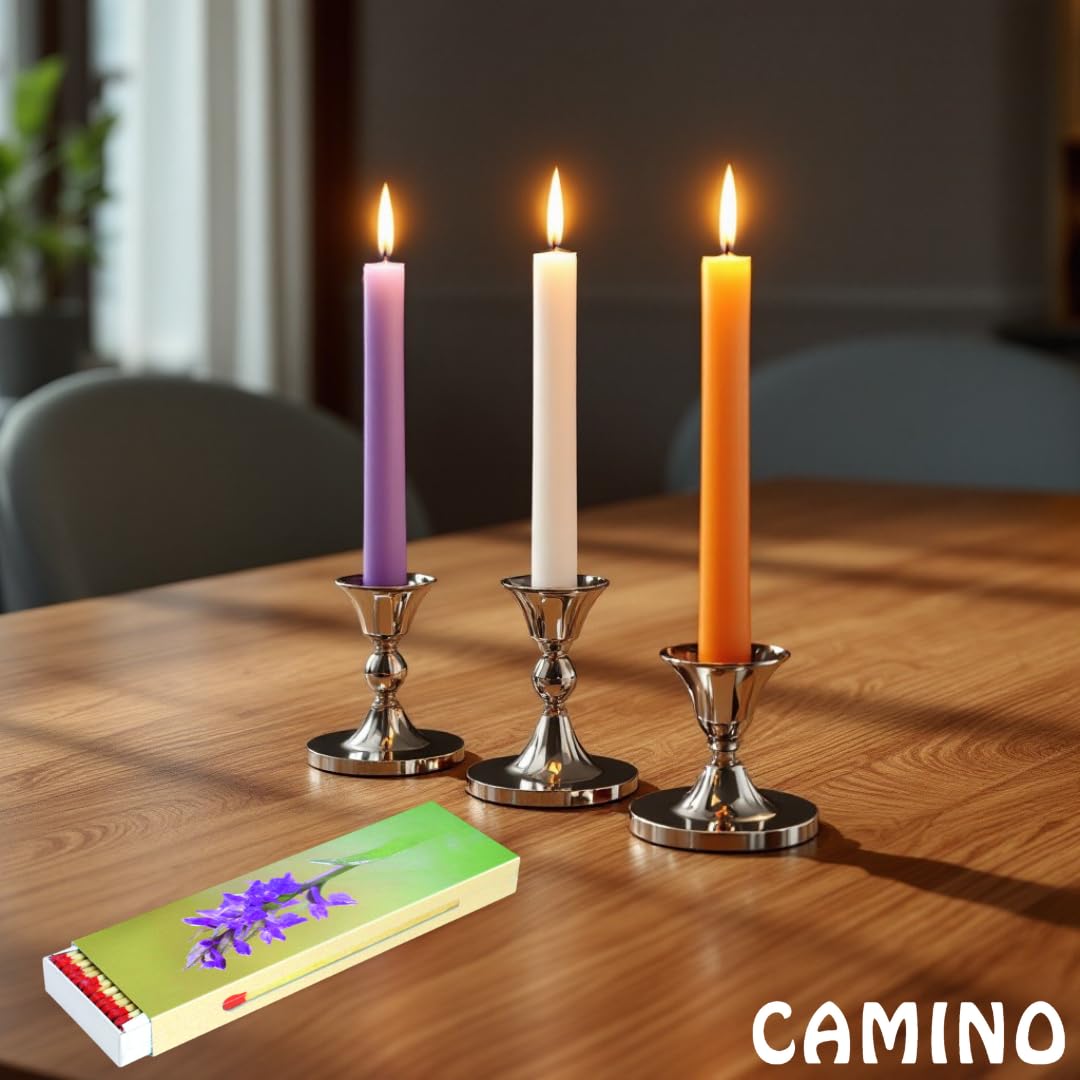 Camino Cerillas 24 cajas – Cerillas de 20 cm – Cerillas largas para chimenea y velas, partidos, cajas de cerillas premium, diseño de flores (24)