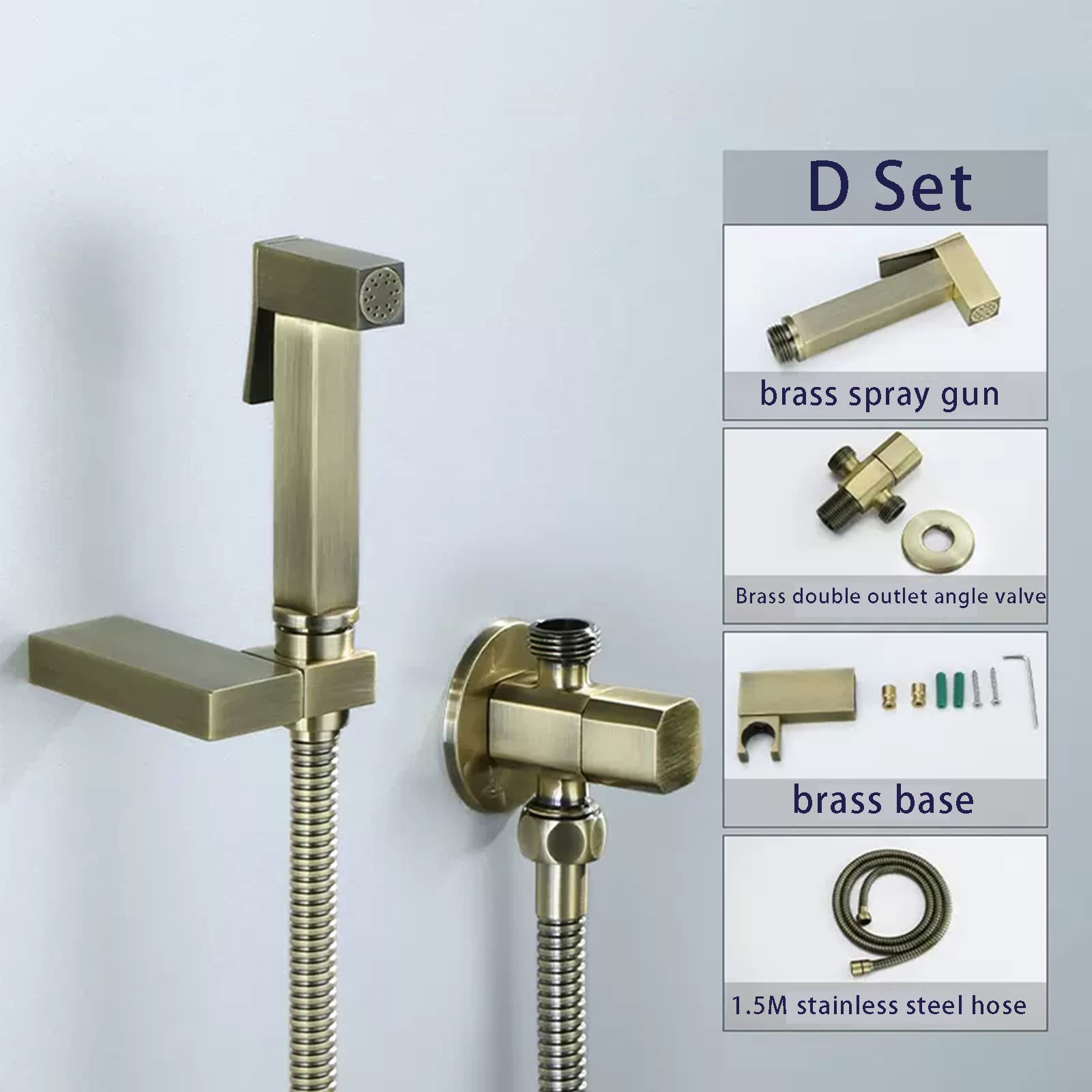 Bidet-Sprüher für die Toilette mit an der Wand montiertem Sprühset aus Messing für Baby-Stoffwindeln und 59-Zoll-Schlauch für die Intimwäsche, bronzefarbener Hand-Bidet-Sprühaufsat