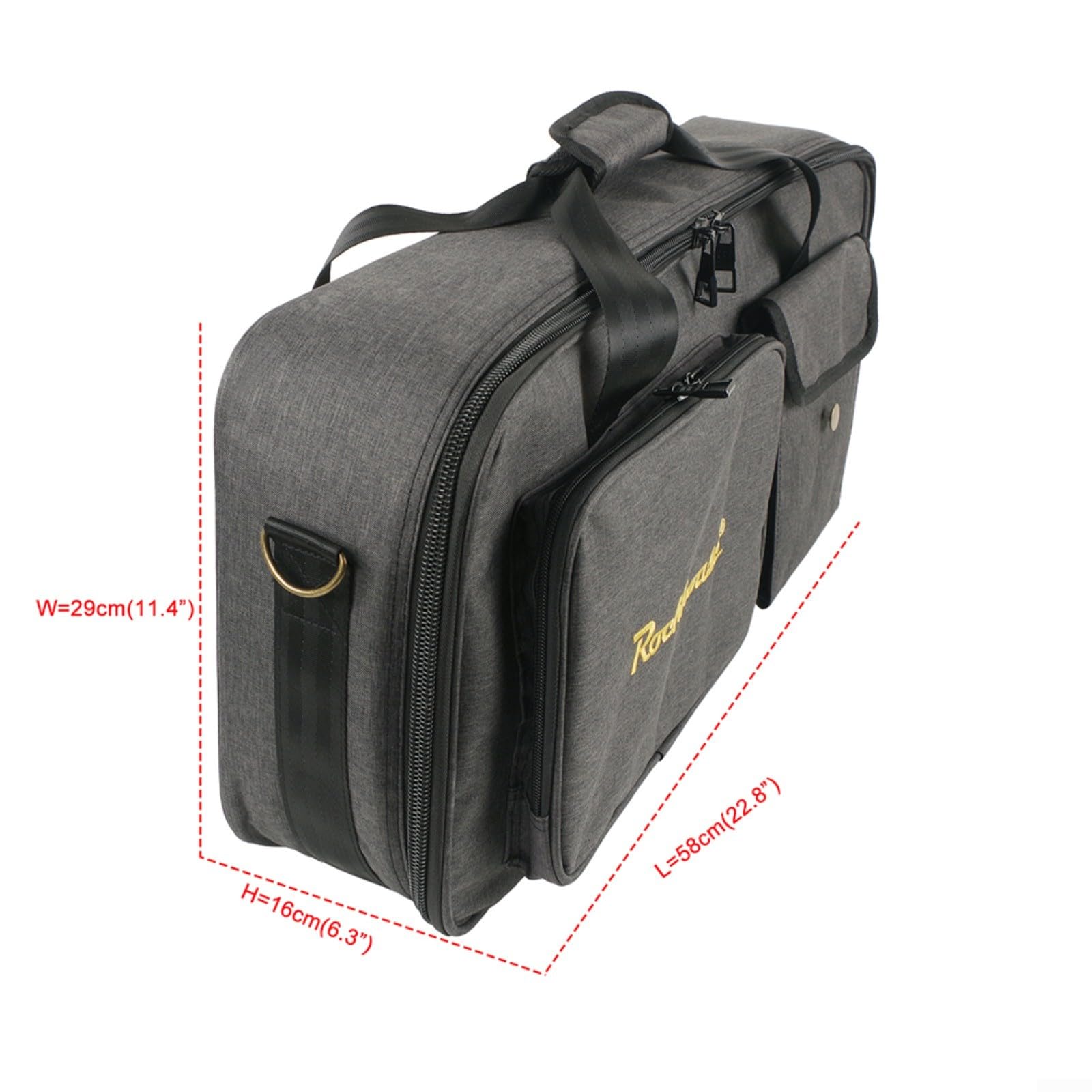 Funda de transporte organizada sin esfuerzo para pedalera de guitarra para músicos en movimiento (L)