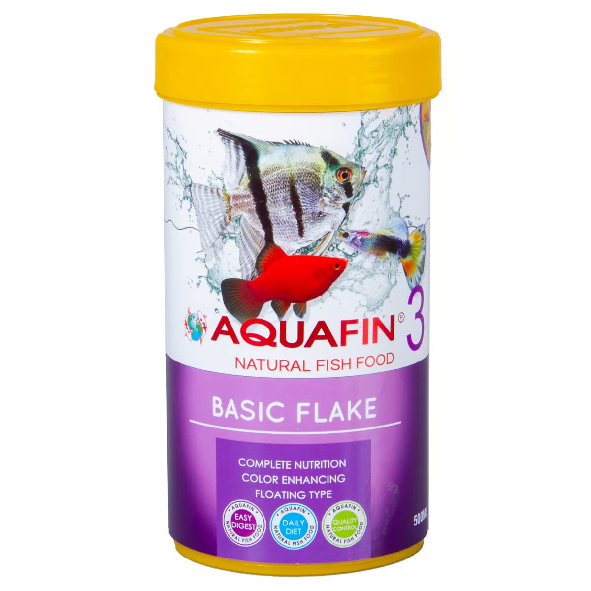 Aquafin Basic Flake ,Complete balanced daily food for all fishes 500 ml