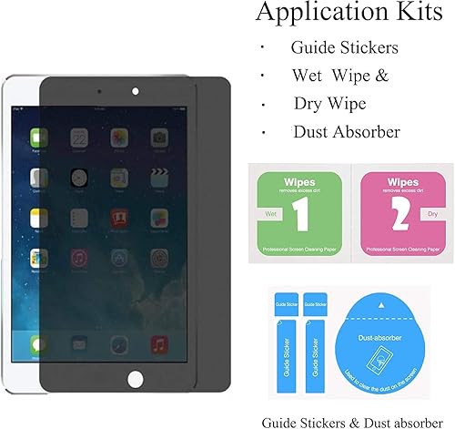 Miniatura 5 de YUNXIASW - Protector de pantalla compatible con iPad de 9, 8, 7 generación (10.2 pulgadas, 987, 2021 y 2020 y 2019), vidrio templado de privacidad,
