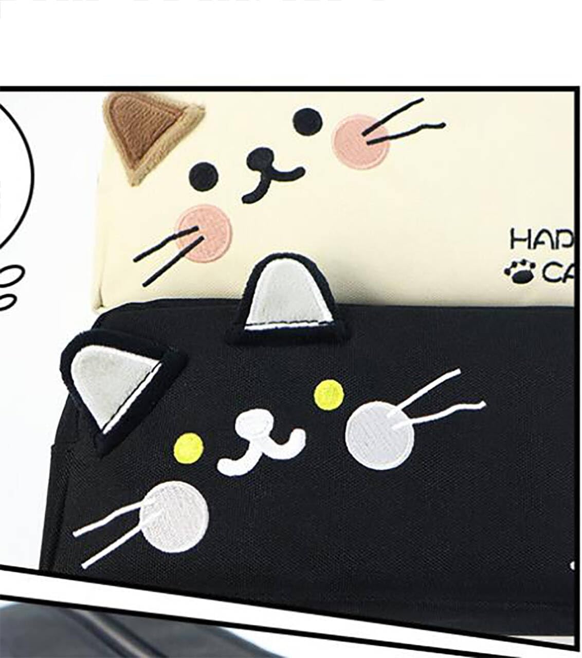 Cat Large Pencil Case,Big Capacity Pencil Pouch Stationery Pen Bag Storage High Capacity Bag Pouch Holder Box Organizer（White）