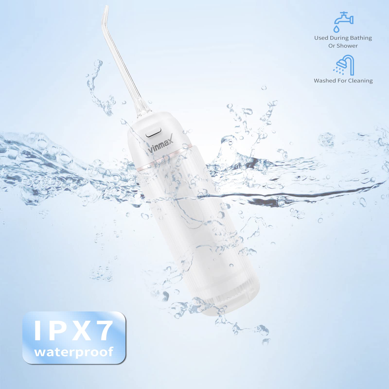 Idropulsore portatile senza fili per denti, 3 modalità e impermeabilità IPX7, mini filo interdentale ricaricabile per casa e viaggi, 4 punte a getto, per la cura dei ponti e delle bretelle.