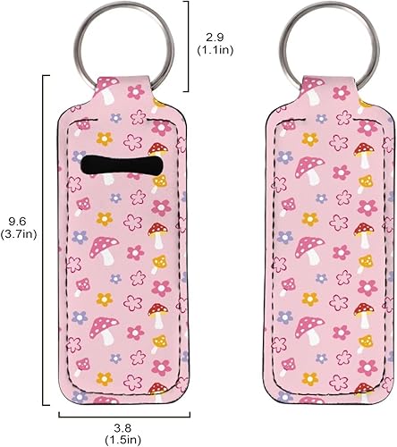 Vista 14 de doginthehole Chapstick - Llaveros para mujer, de neopreno, para bálsamo labial, llavero con clip, bolsa organizadora para lápiz labial Estampado