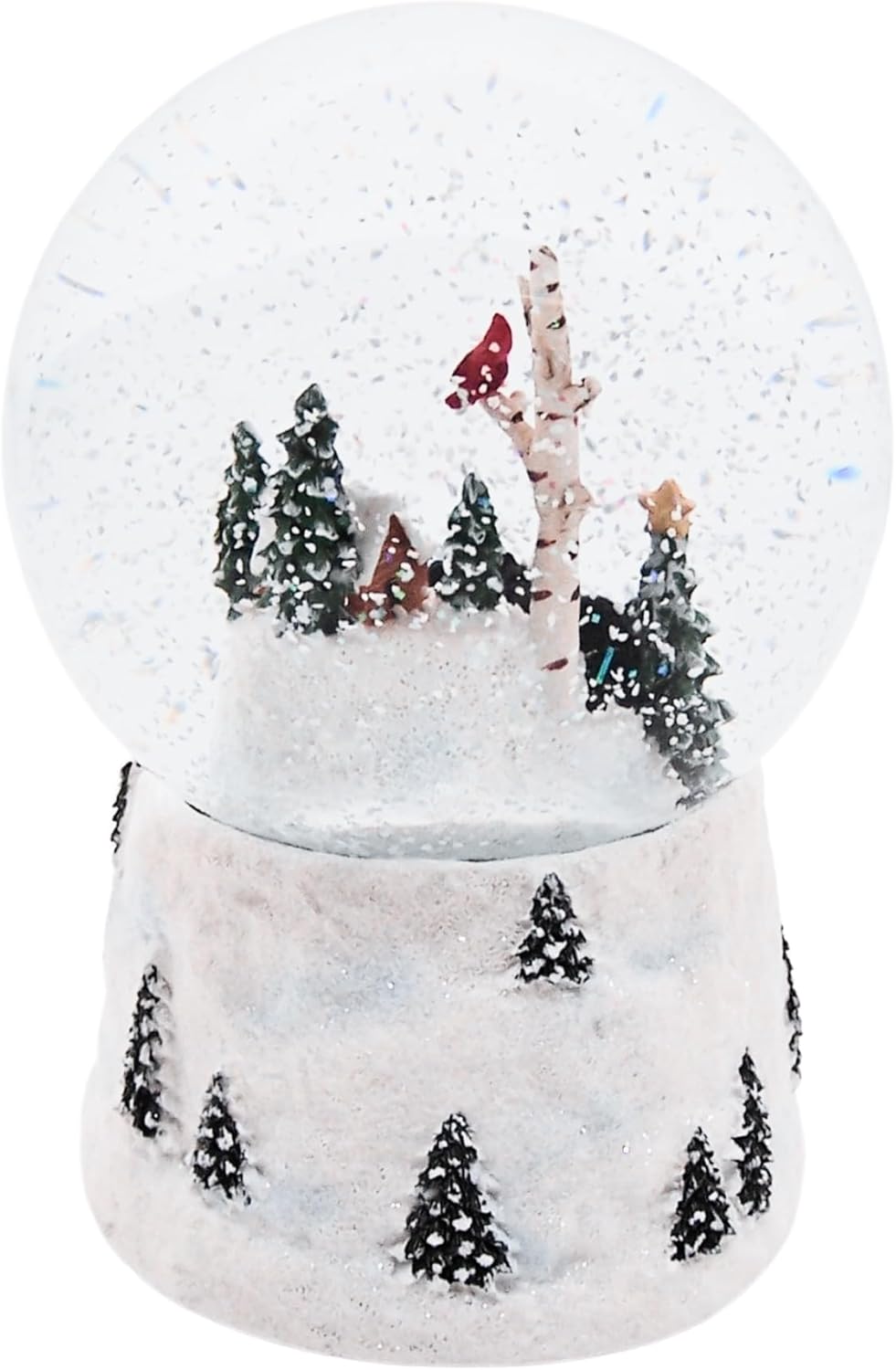 Swirling Snow Globe with a Cabin and a Black Bear Family, Freestanding Christmas Decoration, Festive Holiday Décor, 6.75 Inches - Image 3