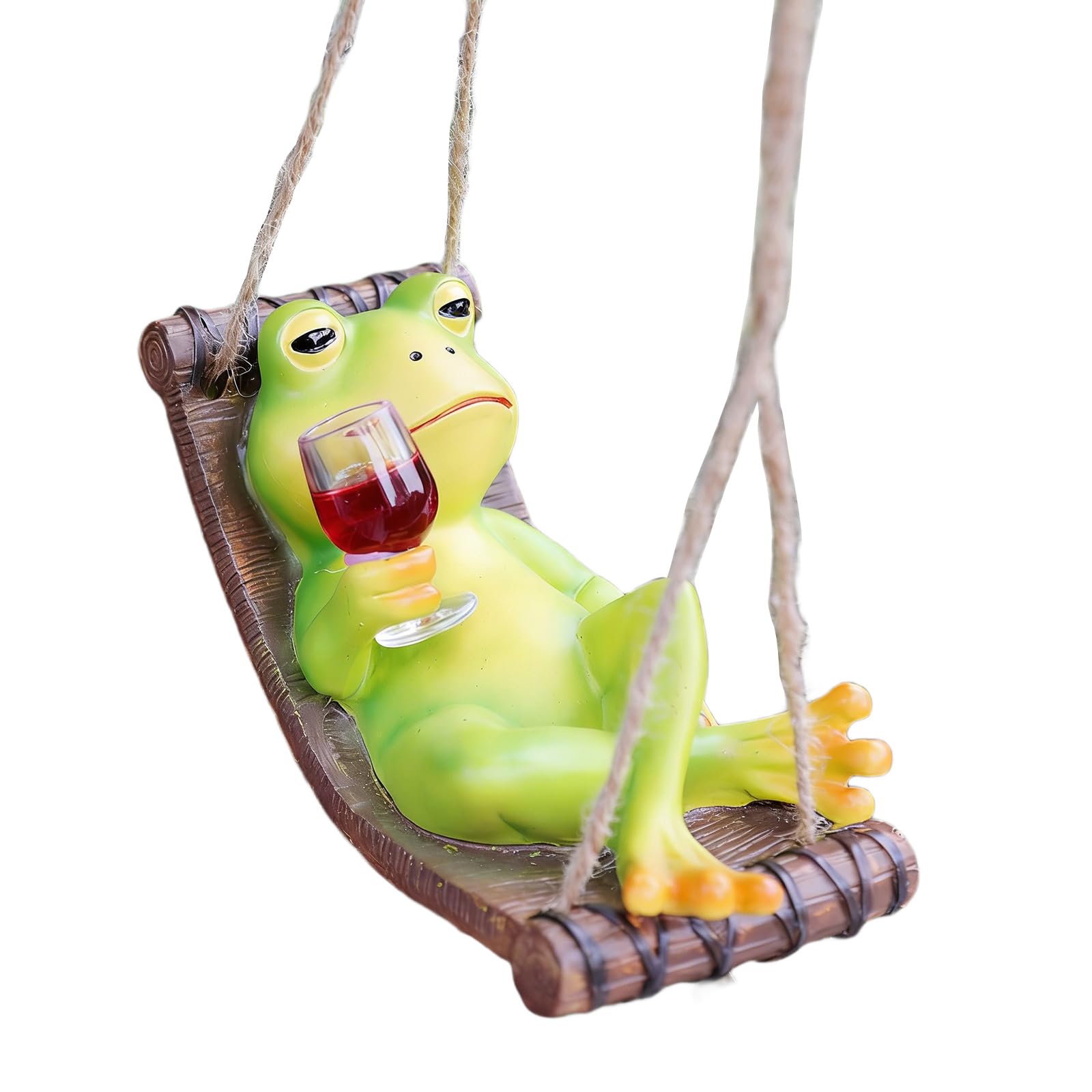 Shurhome Resin Swing Frogs Statue for Garden Outdoor Hanging Decor Animal Figurines Resin Animal Figurines Sculptures
