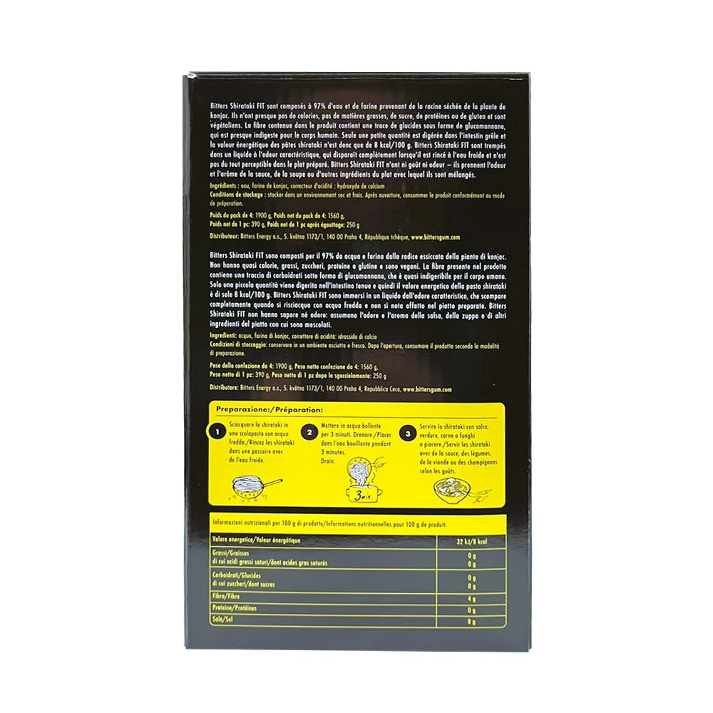 Bitters Pasta di Konjac - Spaghetti Bold - 16x390g (senza liquido 16x250g)