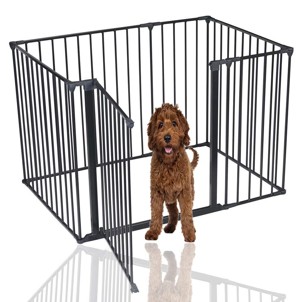 Bettacare Recinto Gioco per Animali, 72cm x 105cm, Nero, 70cm di Altezza, Recinto per Cani e Cuccioli, Adatto ad Un Uso Interno ed Esterno, Facile da Installare