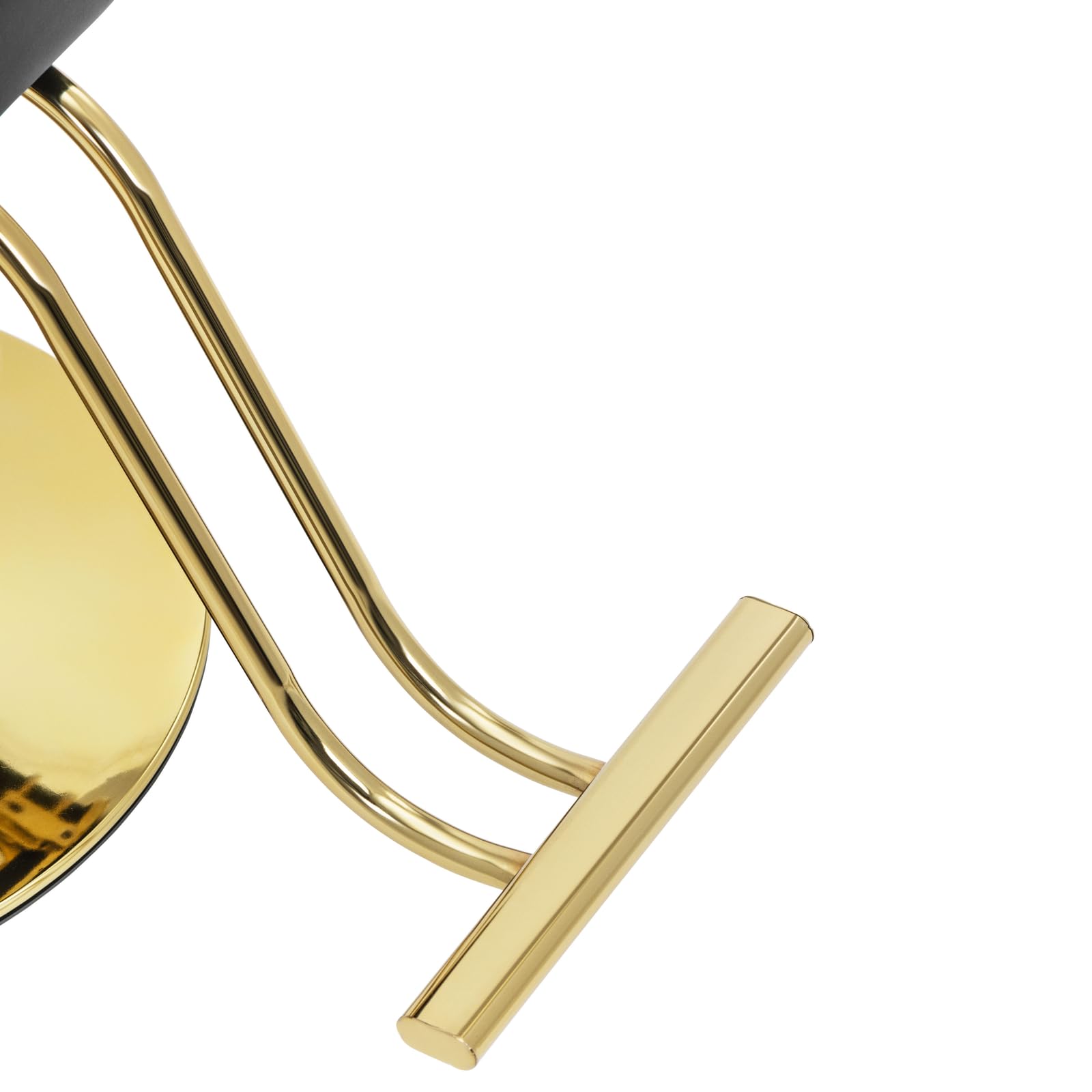 Physa Friseurstuhl mit Fußstütze golden schwarz 360° drehbar Edelstahl Kunstlederbezug 200 kg Barberstuhl höhenverstellbar