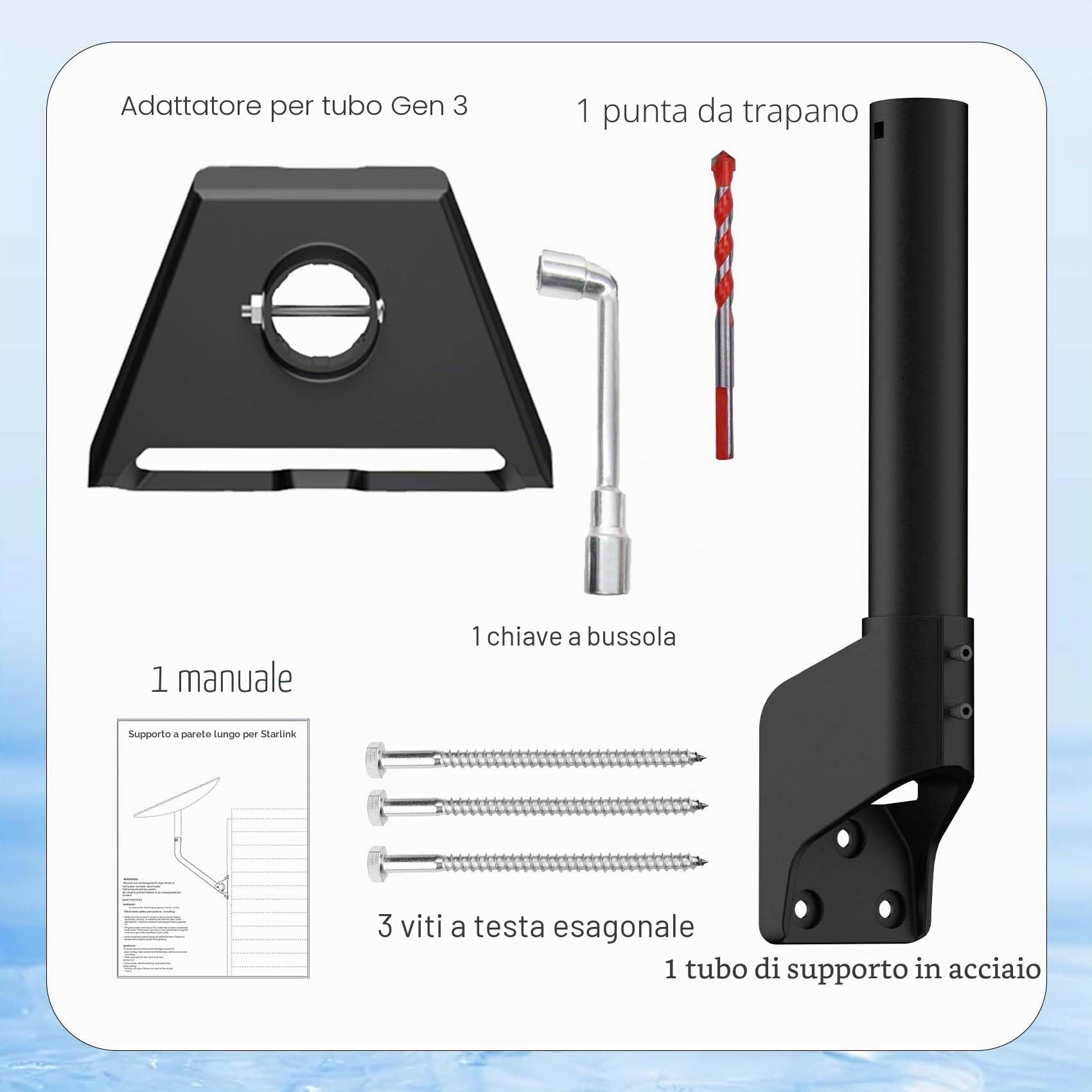 Supporto Gen 3 per Starlink, montaggio a tetto e parete ruotabile a 360°, compatibile con Starlink V3 Standard Dish