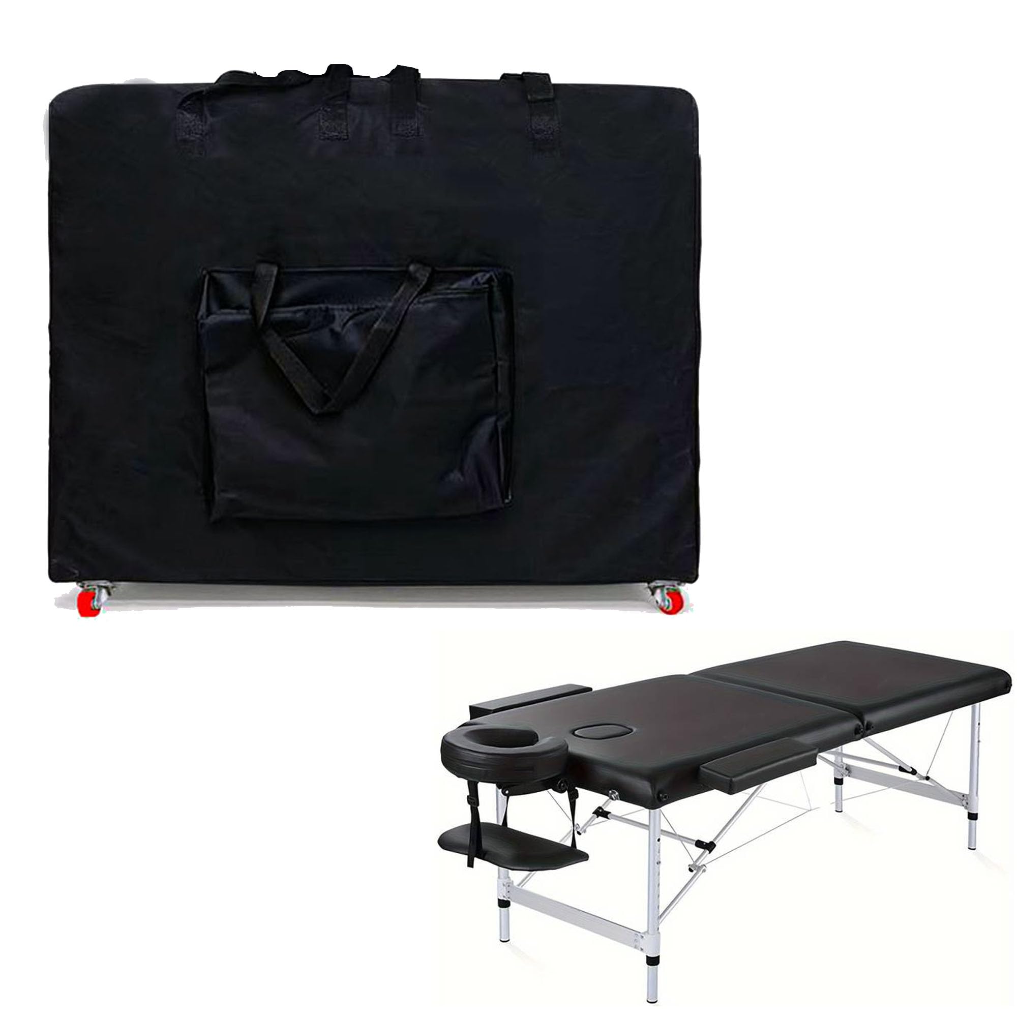 Newworldmassage Professional Massage Table Bag with Wheels - Fits 31” Width Folding Massage Tables, Durable Carrying Case with Accessory Pockets, Black (Black, 31inch Width)