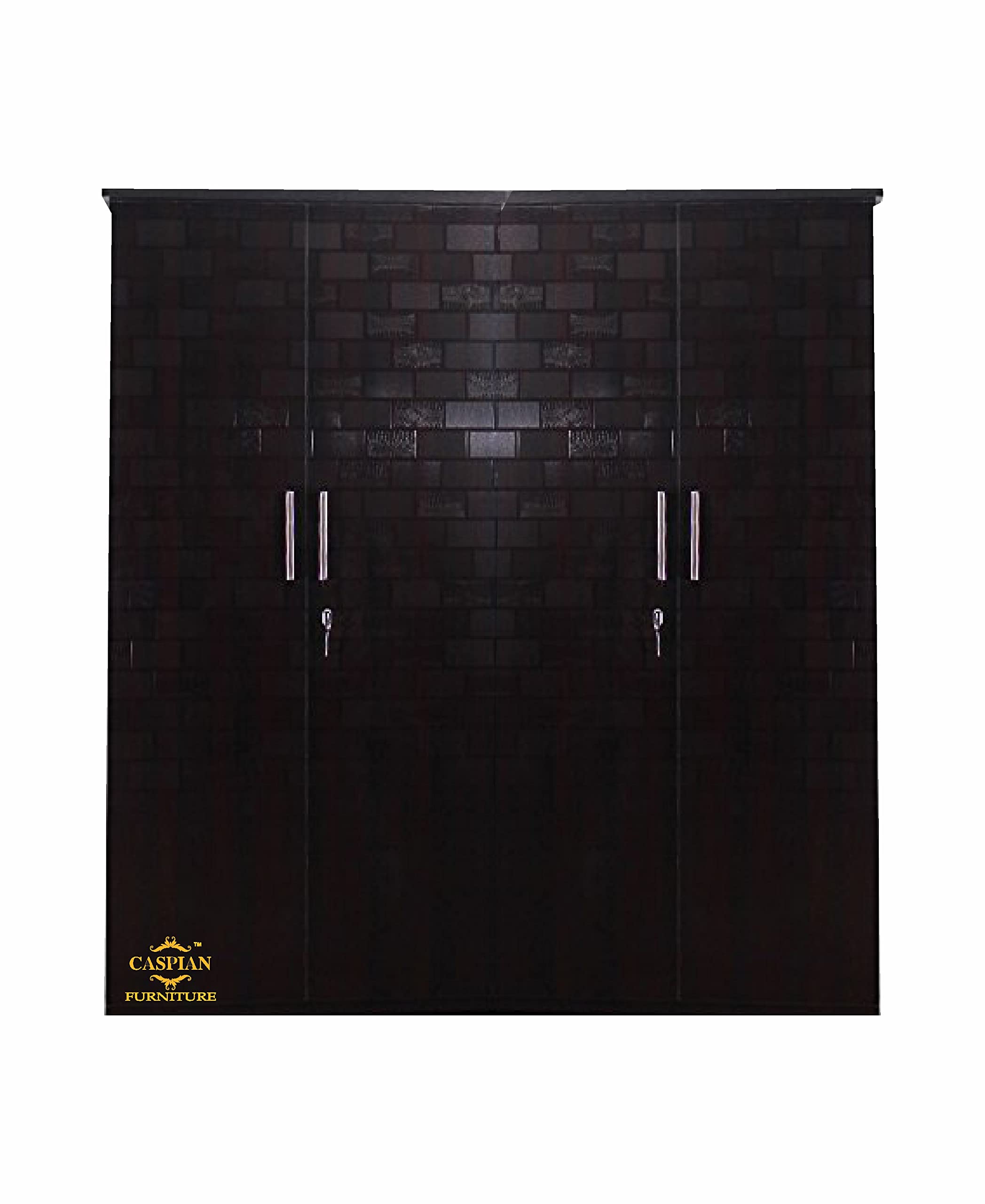 CASPIAN Furniture 4 Door Wardrobe in Brick Texture for Bedroom | Engineered Wood Cupboard for Clothes and Accessories | Wardrobe with 4 Drawers, 2 Lockers and 8 Shelves| Size 75 x 60 x 21 Inches-picture-30