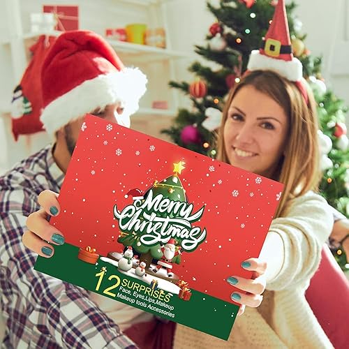 Miniatura 6 de Calendario de Adviento de maquillaje 2025, 12 días de maquillaje y sorpresas cosméticas, calendario de Navidad, regalo de cuenta regresiva para