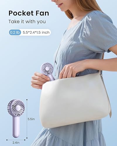 Miniatura 9 de Gaiatop Mini ventilador portátil, paquete de 2 potentes ventiladores de mano, ventilador pequeño personal de 3 velocidades, ventilador USB