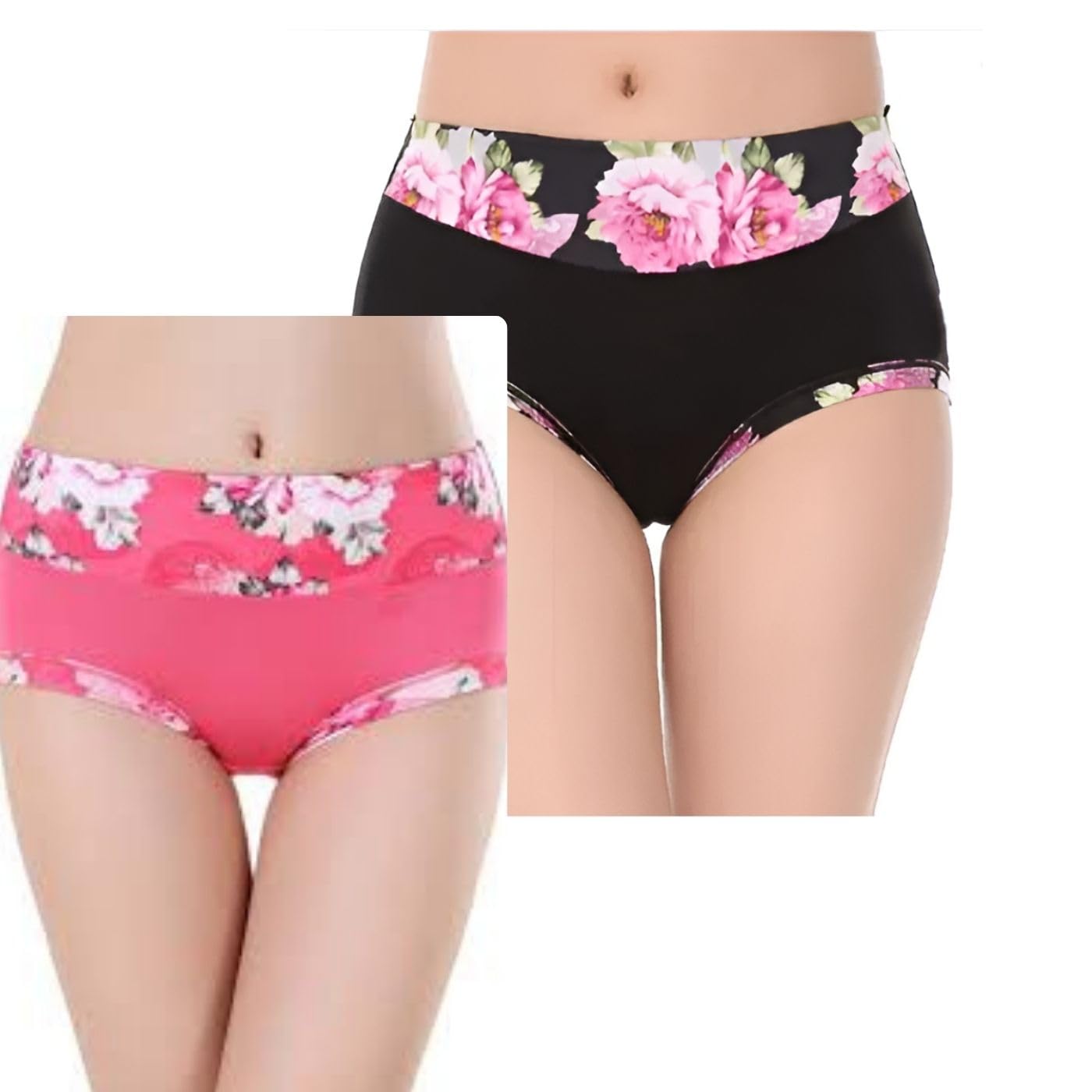 bestmoon Women's Cotton Printed Panties, Pack of 2 -Multi-Color Soft, Comfortable & Stylish,chiness Panty.28 to 34 (Free Size) Wearing for Girls Women.-picture-19