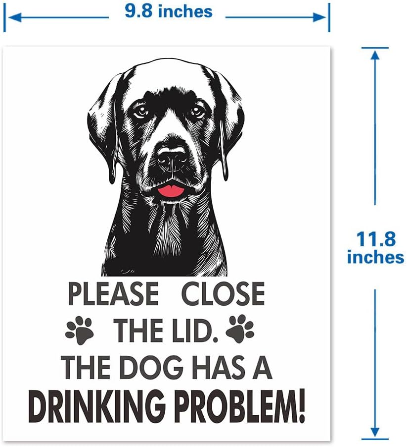 Funny Labrador Retriever Toilet Lid Sticker, Dog Humor Bathroom Wall Decal