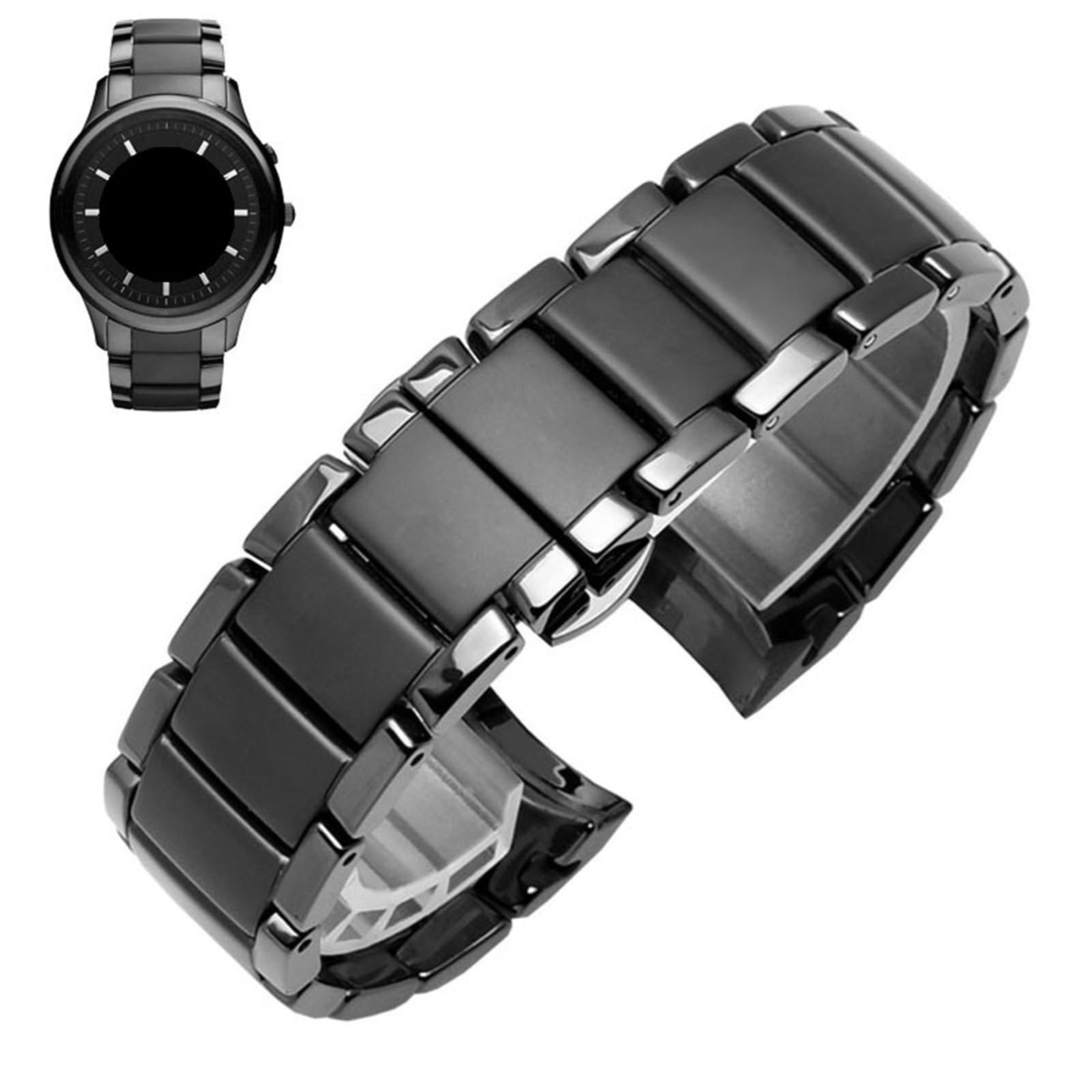 Correa de reloj de metal de cerámica Correa de reloj de liberación rápida 22 mm, 24 mm Pulsera de repuesto universal for hombres y mujeres Accesorios for relojes inteligentes