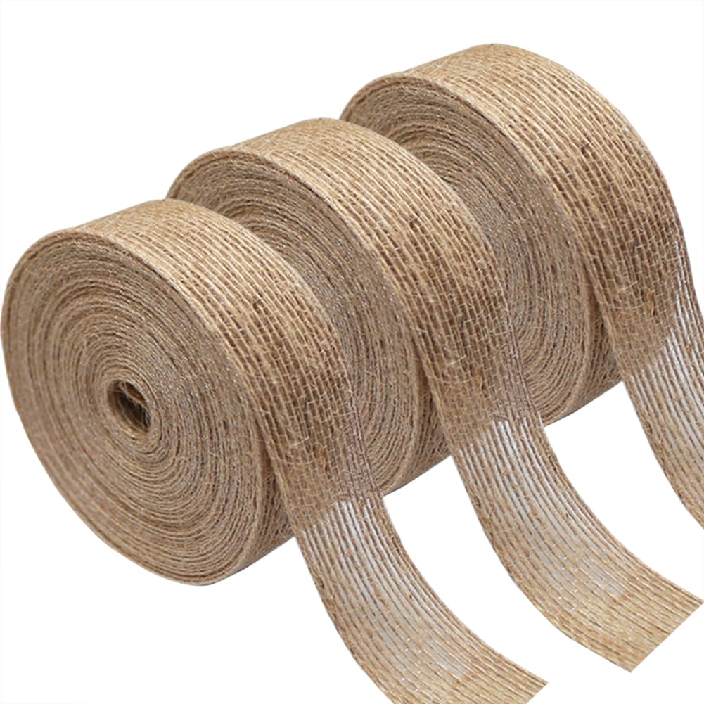 Ruban Toile De Jute Pattes De Chien - Lot De 5 Rouleaux Pour Déco Et Cadeaux