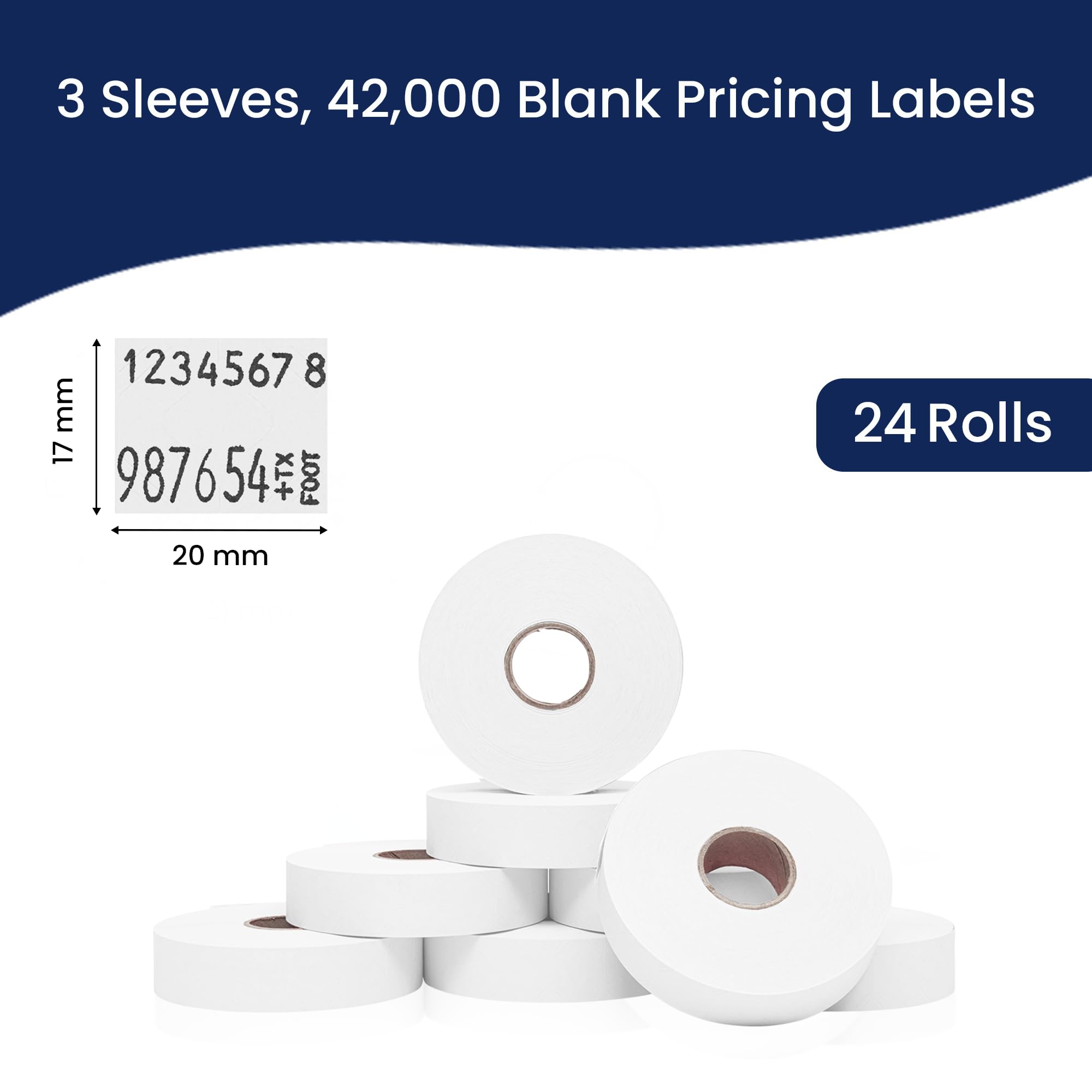 Étiquettes de prix blanches pour pistolet de prix Monarch 1136-4 manchons, 32 rouleaux - Lot économique de 56 000 étiquettes de prix