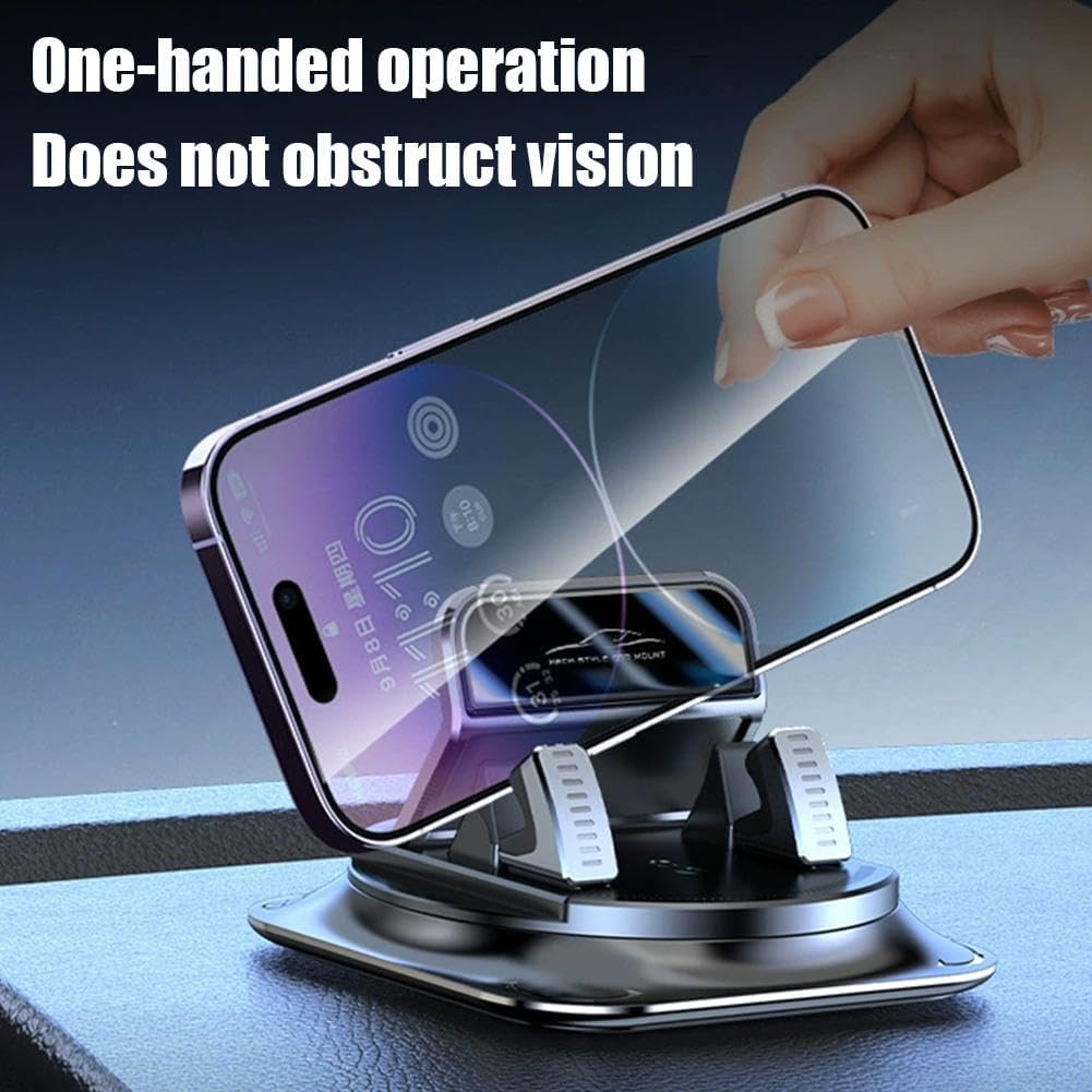 Porta Cellulare da Auto Rotante 360° Per Cruscotto, Blocco Con Una Mano, Supporto Telefono Da Cruscotto Antiscivolo Con Rotazione, Base Antiscivolo Con Blocco Automatico Per Tutti Gli Smartphone(2PCS)