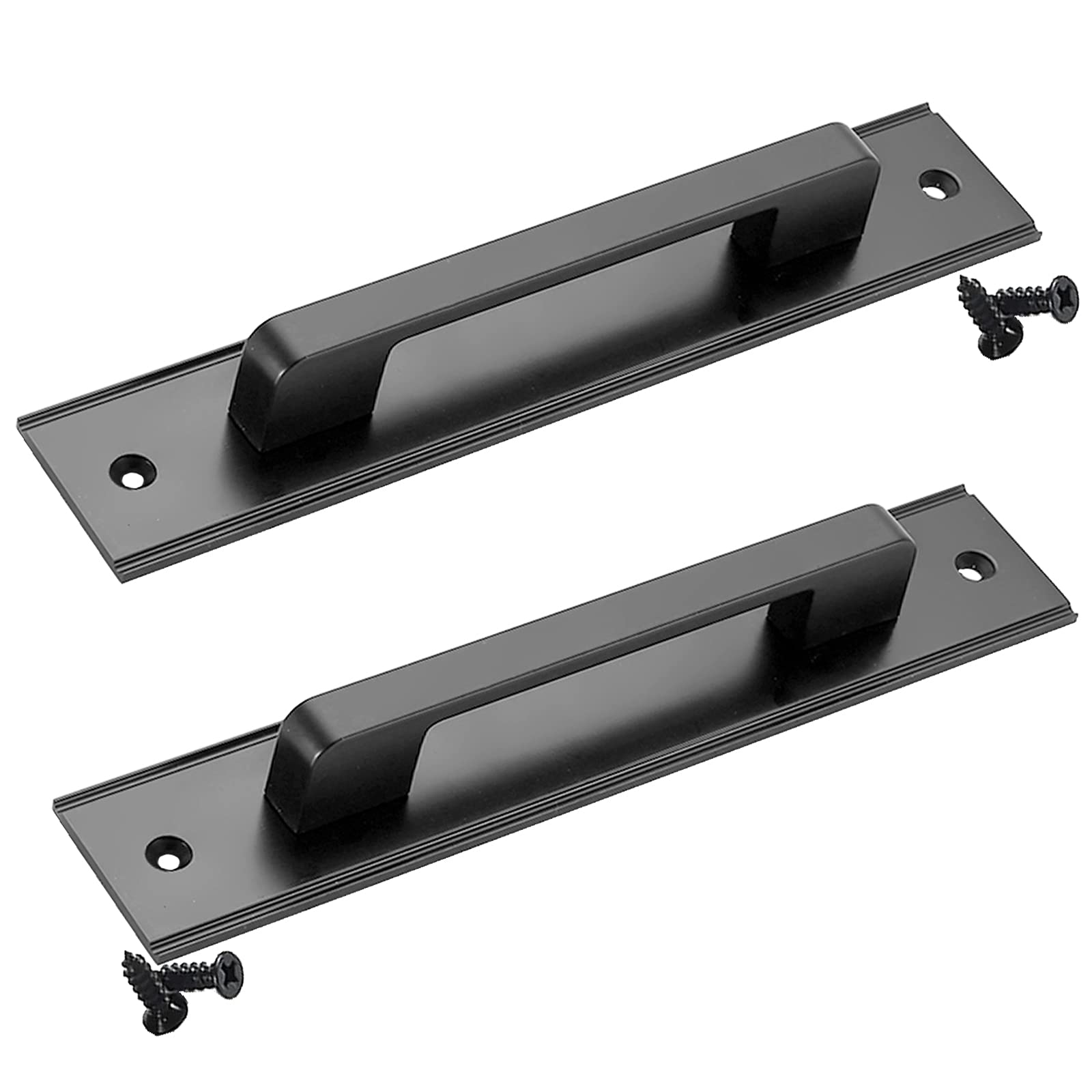 Poignées de porte de grange coulissante noire en aluminium avec vis pour armoire