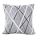 Produktbild U.Expectating Kissen Schutz Abdeckung mit unsichtbaren reißverschluss Dekoration drucklinie Kissenbezug Kissen esszimmerstuhl Kissen 45 * 45 cm (Grau)