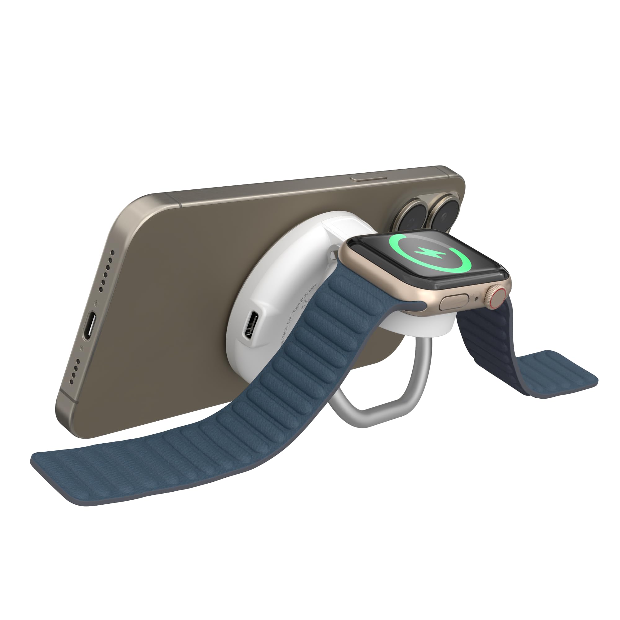 Hyper Juice 2-in-1 Wireless Charger Qi2 Magnetischer Ständer – Schnelles kabelloses Ladegerät für iPhone, Apple Watch & Qi-kompatible Geräte – Kompakte verstellbare 2-in-1-Ladestation Apple mit
