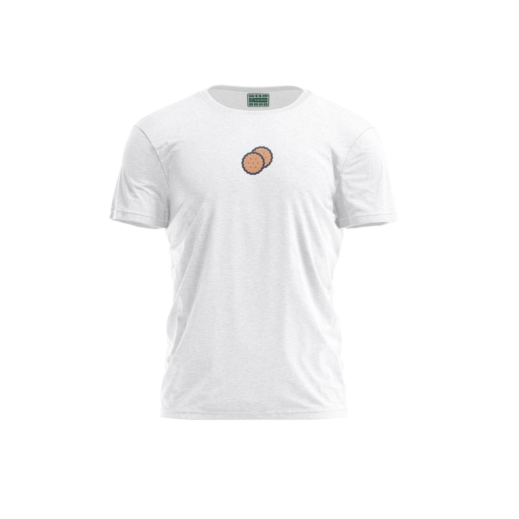 Bona Basics, Digitally Printed, Men's Basic T-Shirt,%100 Cotton, White, Casual, Men's Tops, Size: S
