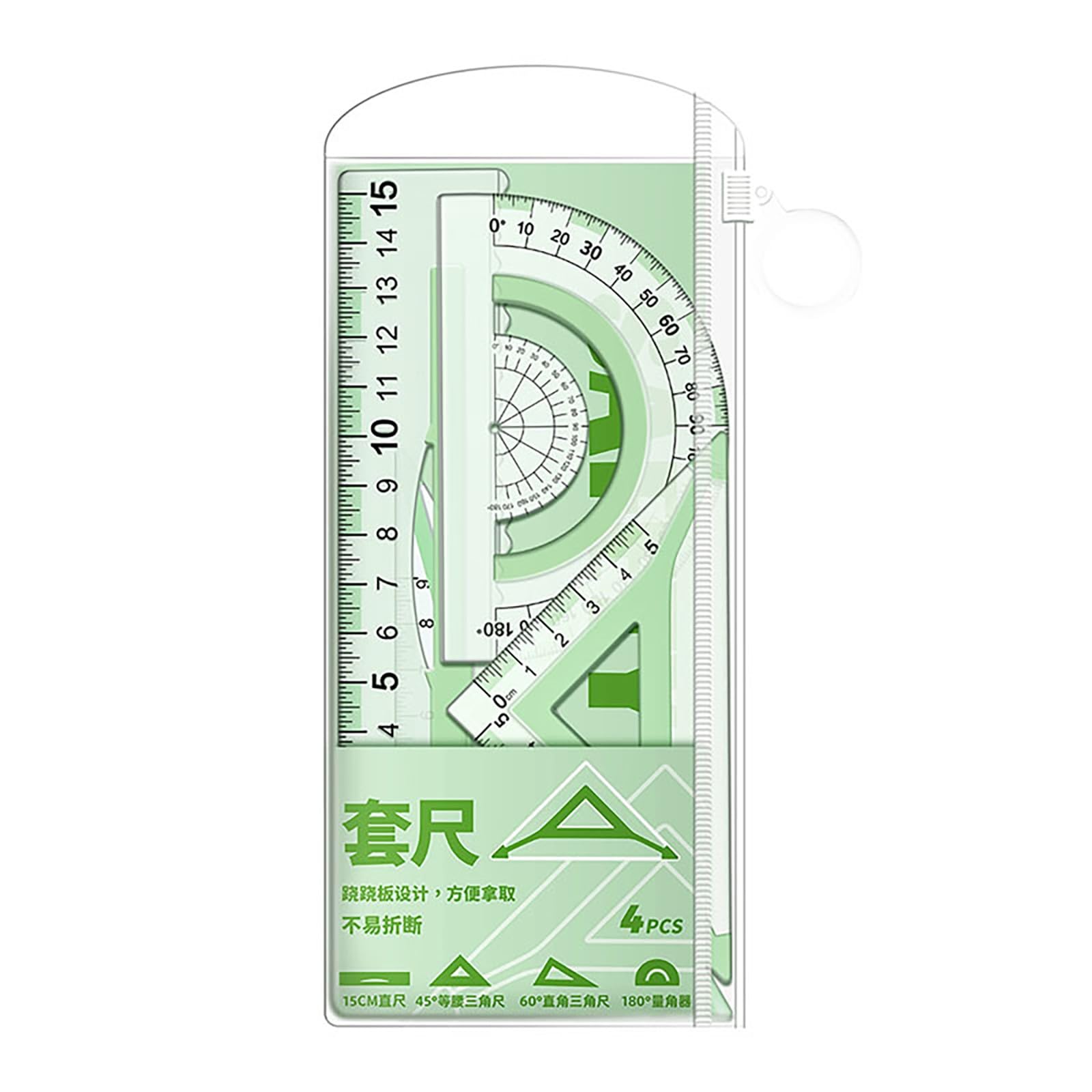 Measuring Ruler 4PC Set, Rulers Stationery Sets for School Supplies