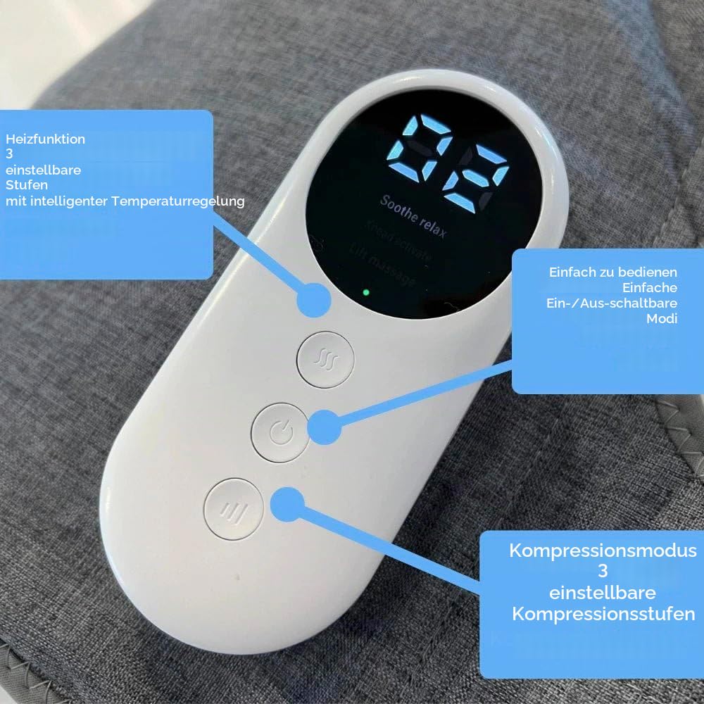 Minasaa 3-in-1 Massagegerät für schmerzfreie und vitale Beine, 3 Intensitäten 3 Modi Massagegerät Beine Kabelloses zur Muskelentspannung Blutzirkulation Lymphdrainage für Waden Oberschenkel Arm