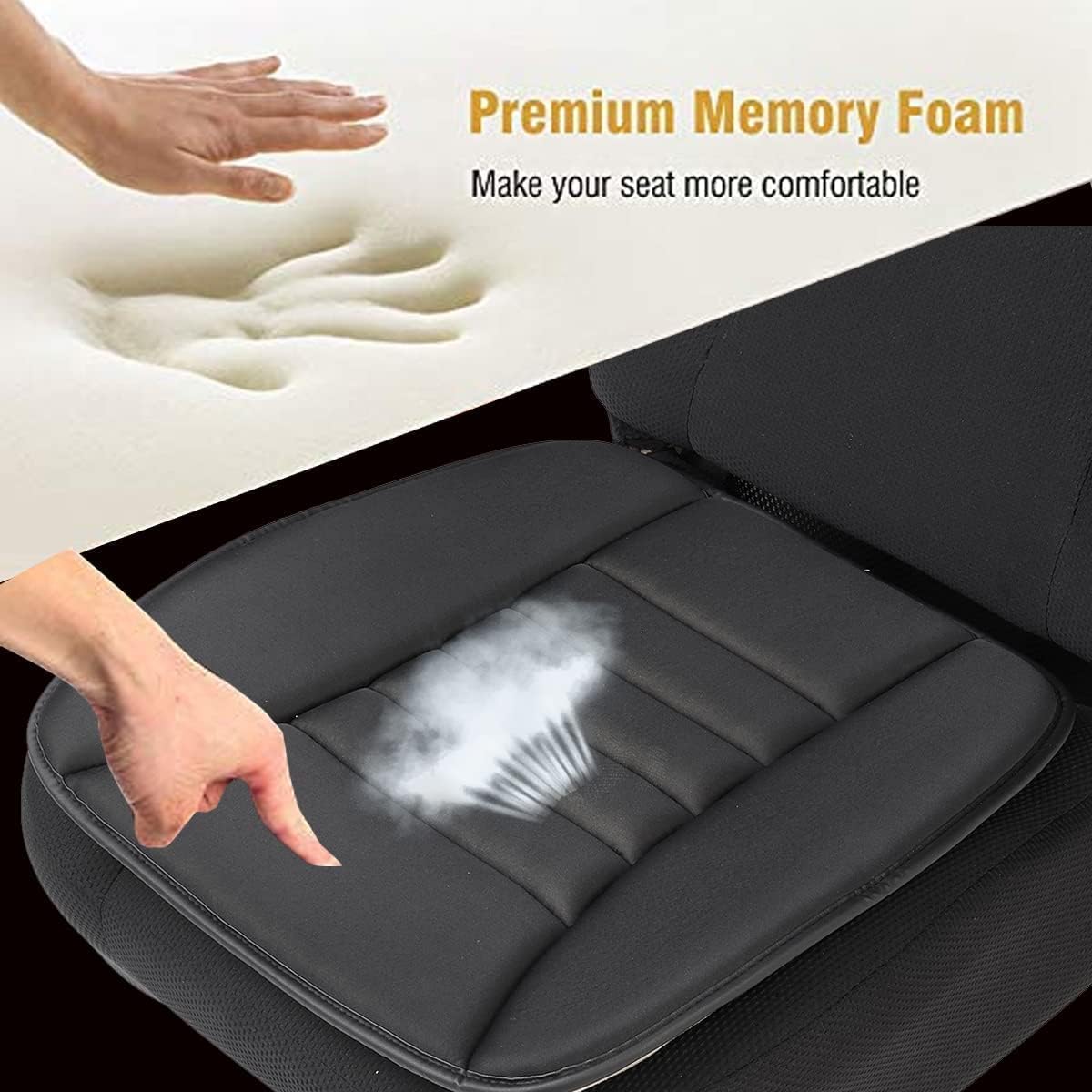 HERTC Cuscino per Sedile Auto per Dacia Sandero Stepway 2020-2024, in Memory Foam, Adatto per seggiolino Auto, Sedia a rotelle e Tutte Le sedie (1 Pezzo),D Dark Gray