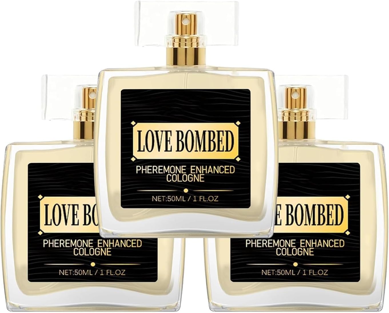Love Bombed - Pheromone Cologne for Men, Love Bombed Cologne For Men, Enhanced Scents Pheromone Perfume, Long-Lasting Pheromones Scent Spray, Hypnosis Cologne Fragrances for Men (3PC)