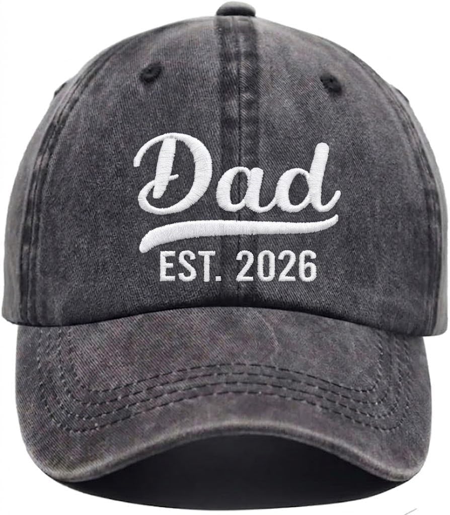SHAVIVES to Dad 2026 Hat Funny New Dad Gift from Wife First Time Dad Est 2026 Baby Announcement Fathers Day Adjustable Cotton Baseball Cap Gray
