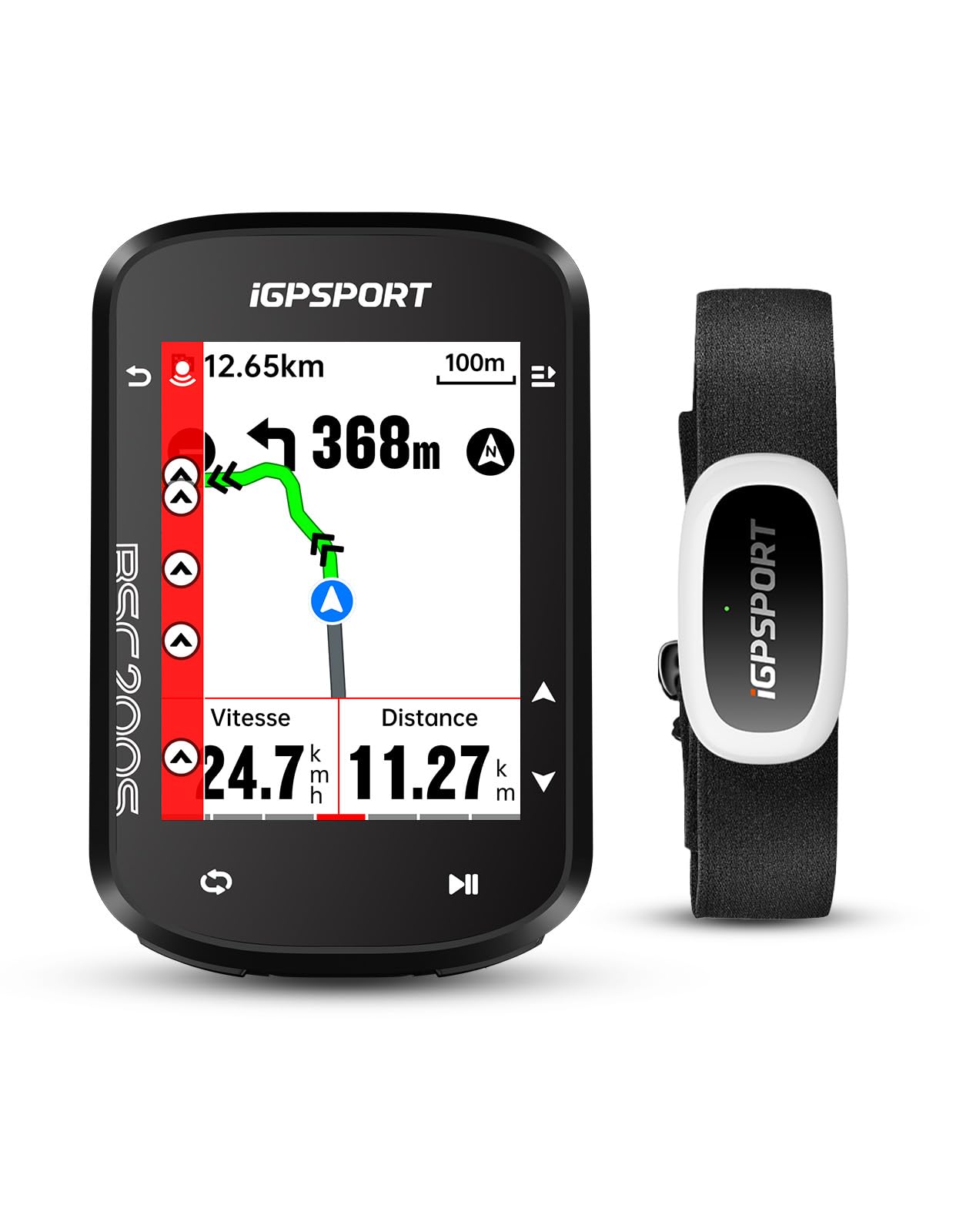 iGPSPORT BSC200S Compteur Velo sans Fil et HR50 Cardiofrequencemetre Ceinture Cardio