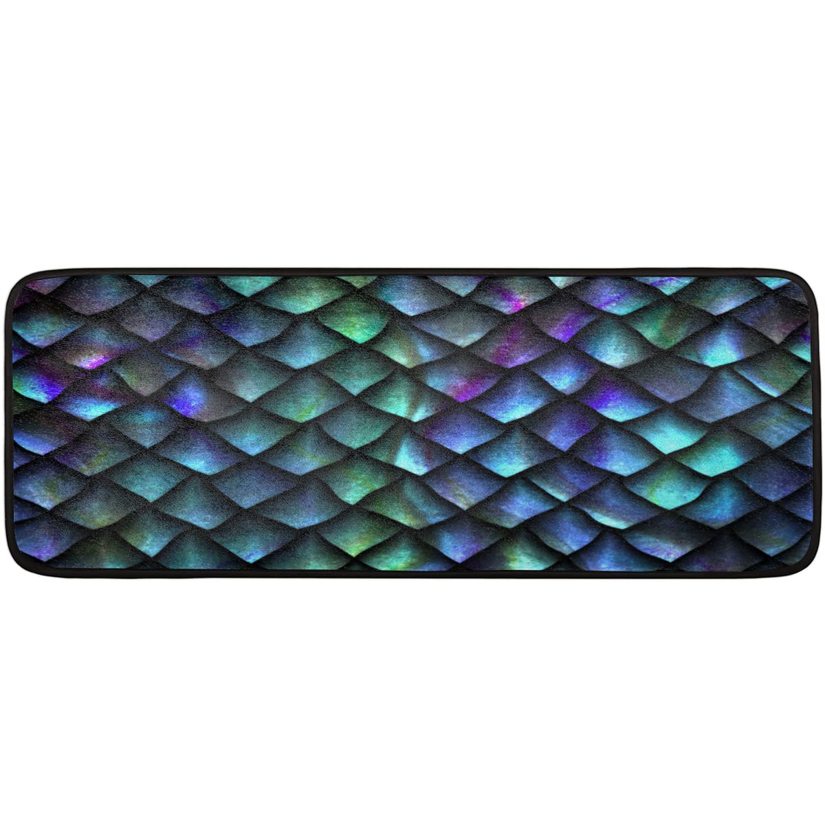 Photo 1 of 3D Magical Dragon Scales Pattern Long Runner Rug Kitchen Floor Mat Non Slip, Laundry Room Runner Rug Hallway Standing Runner Mat for Living Room Bedroom Bathroom Entry Home Decor 72" X 24"