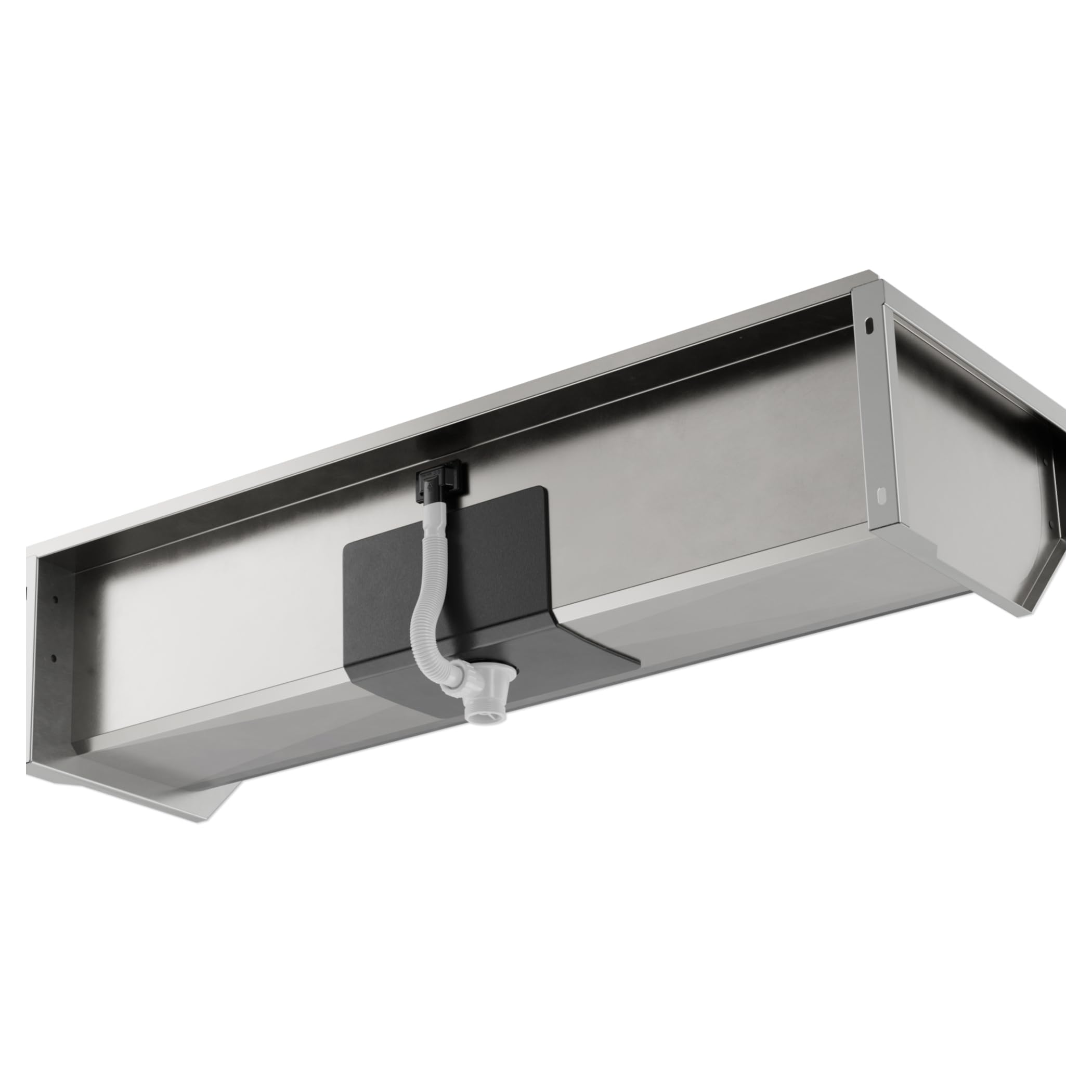 KUNe SOLIDUM 120 - Lavello in acciaio inox per montaggio a parete, dimensioni esterne 128 x 47 x 28 cm (larghezza x profondità x altezza) cm
