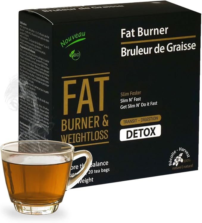 NOUVEAU BIO Fat burner detox tea, for weight loss and belly