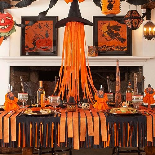 Image of PartyWoo Orange Crepe Paper Streamers 6pcs 492ft Pack of Orange Crepe Paper Streamers for Thanksgiving Halloween Little Cutie Baby Shower Anniversary Autumn Luau Theme Birthday Party Decorations