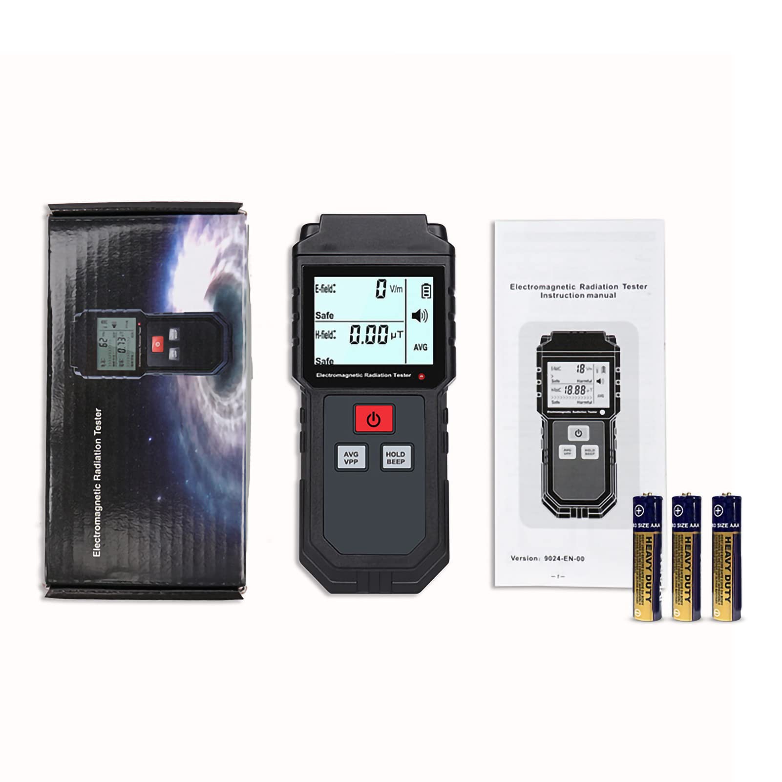 EMF Meter Portable Handheld Radiation Detector with HD LCD Screen Auto Alarm Lock EMF Monitor for Home Appliances