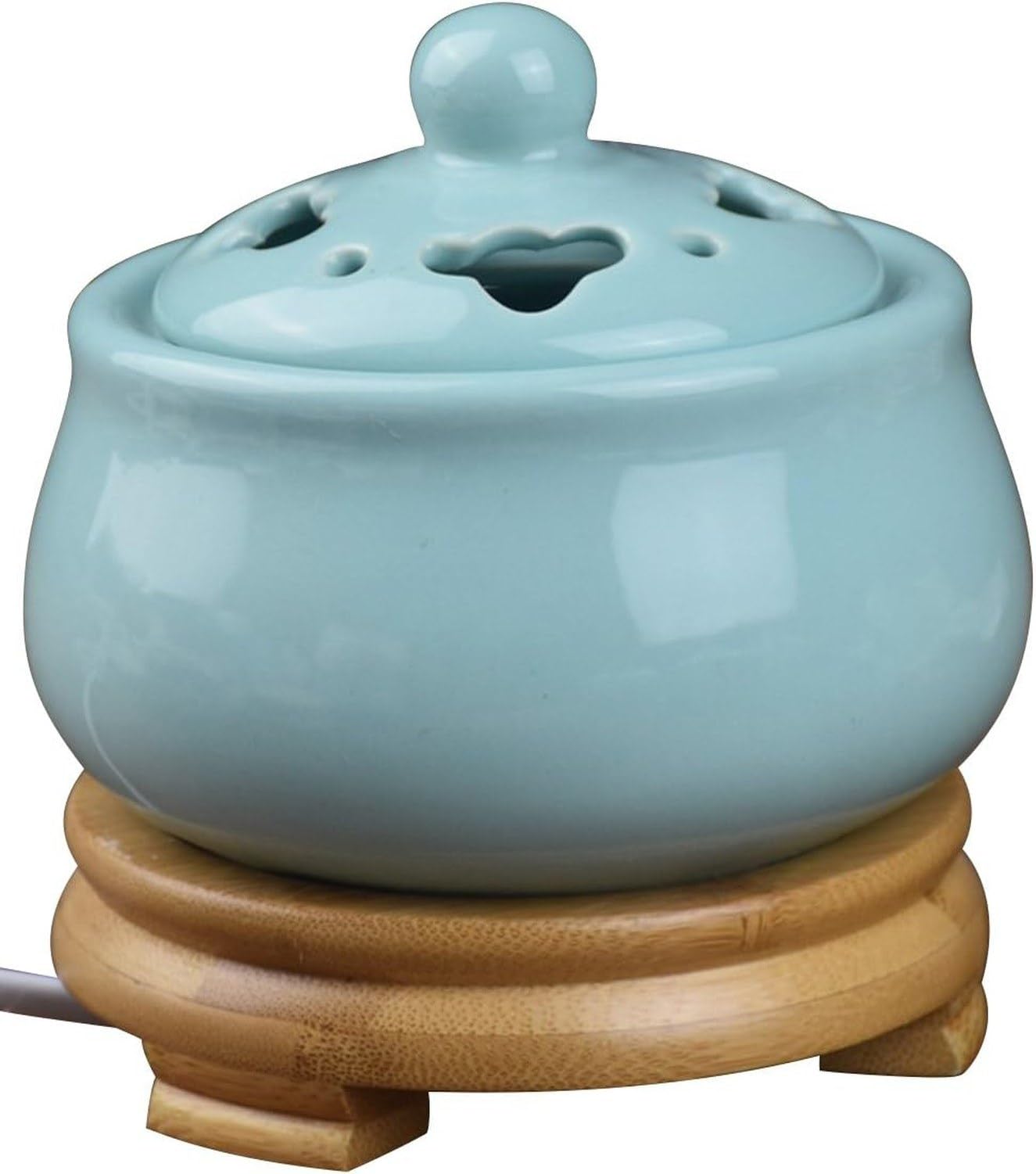 Ceramiczny kominek zapachowy z timerem i regulacją, D, Ceramic cover