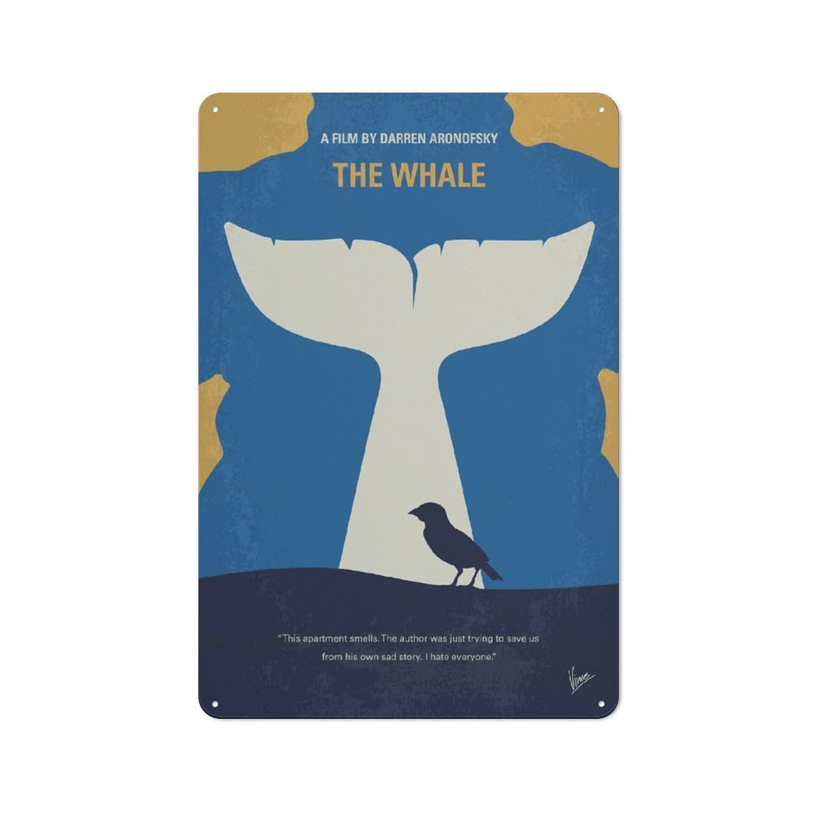 Junmoney No1476 My The Whale Garage Metal Sign With Design 30X20cm, Weathered Look Garage Wall Decor For Garage, Workshop, Shed Or Utility Room