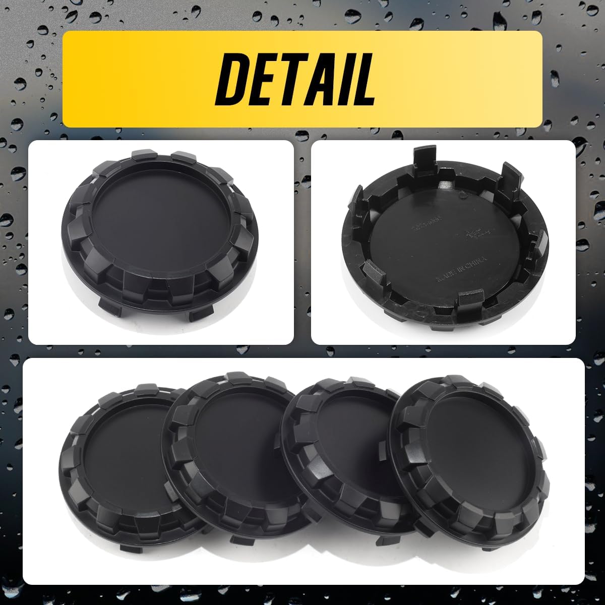 4Pcs 83mm(3.25in) Wheel Center Caps for GMC Chevy Cybertruck Wheel Rim Compatible with 07-13 Tahoe Silverado 05-13 Yukon Sierra Escalade Hub Caps,Inner 76mm(2.99in) Matte Black
